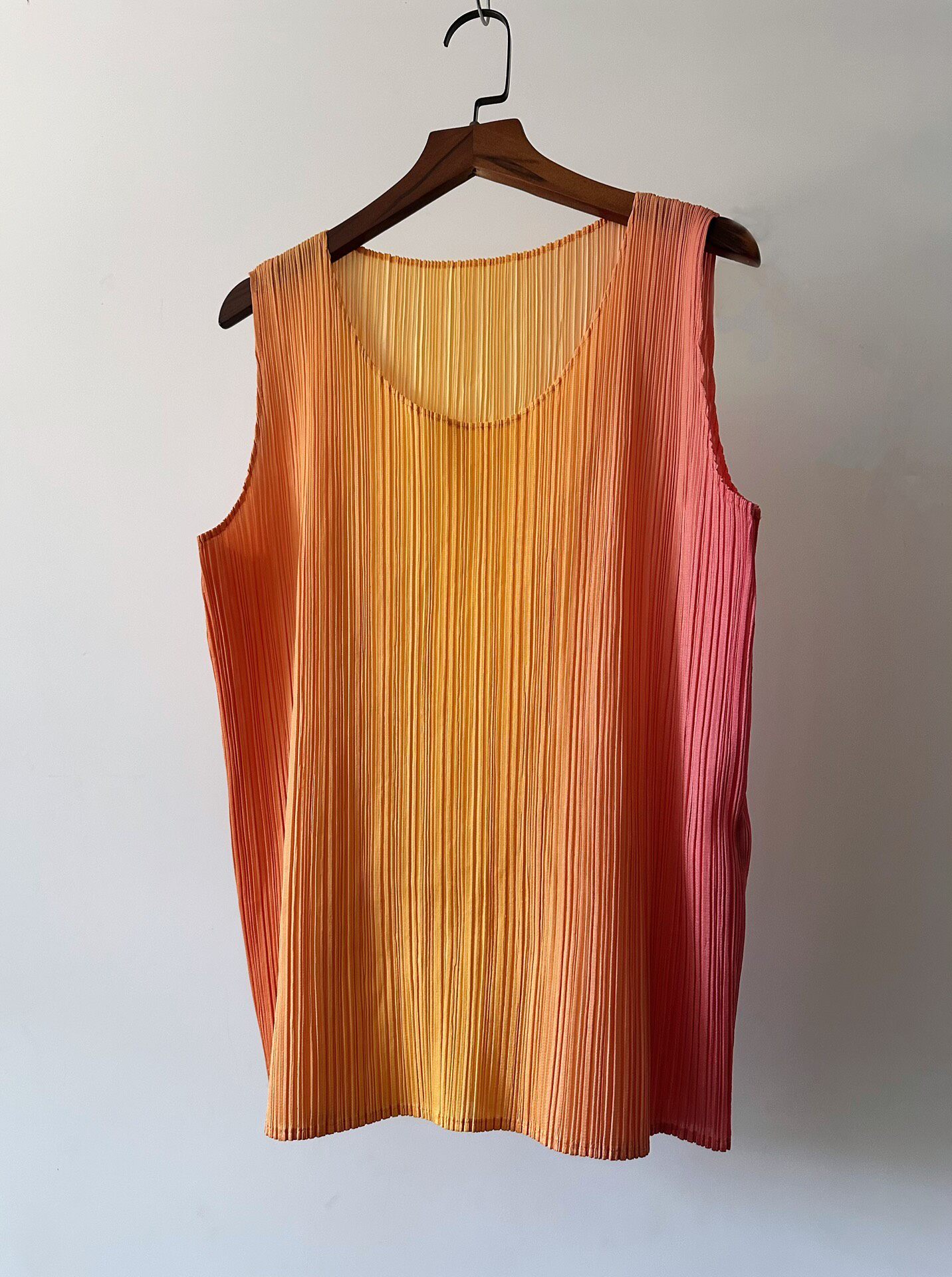 Issey Miyake Pleated Orange-Pink Vest