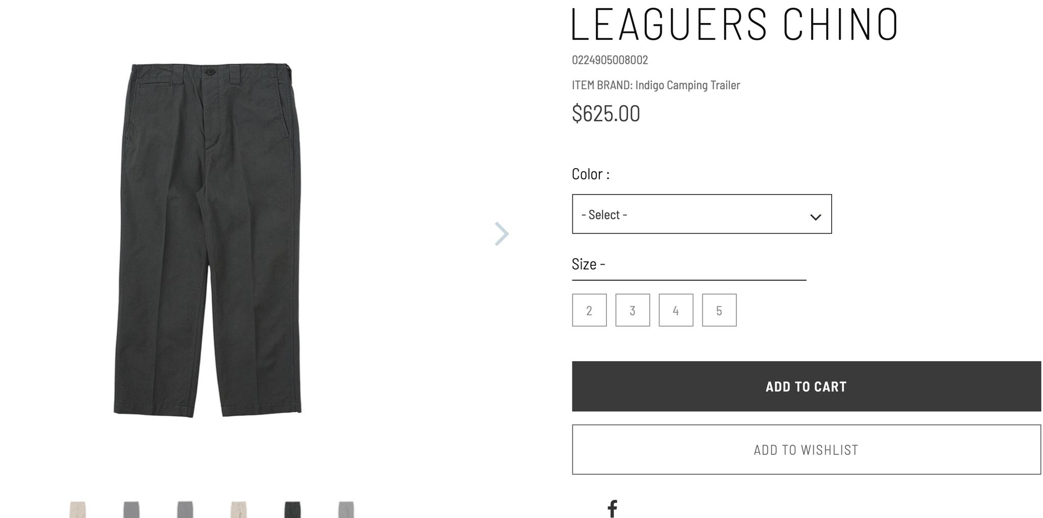 VISVIM 24AW Leaguers Chino Pants — front