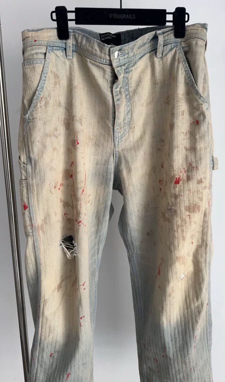 Enfants Riches Deprimes Distressed Denim Pants — front