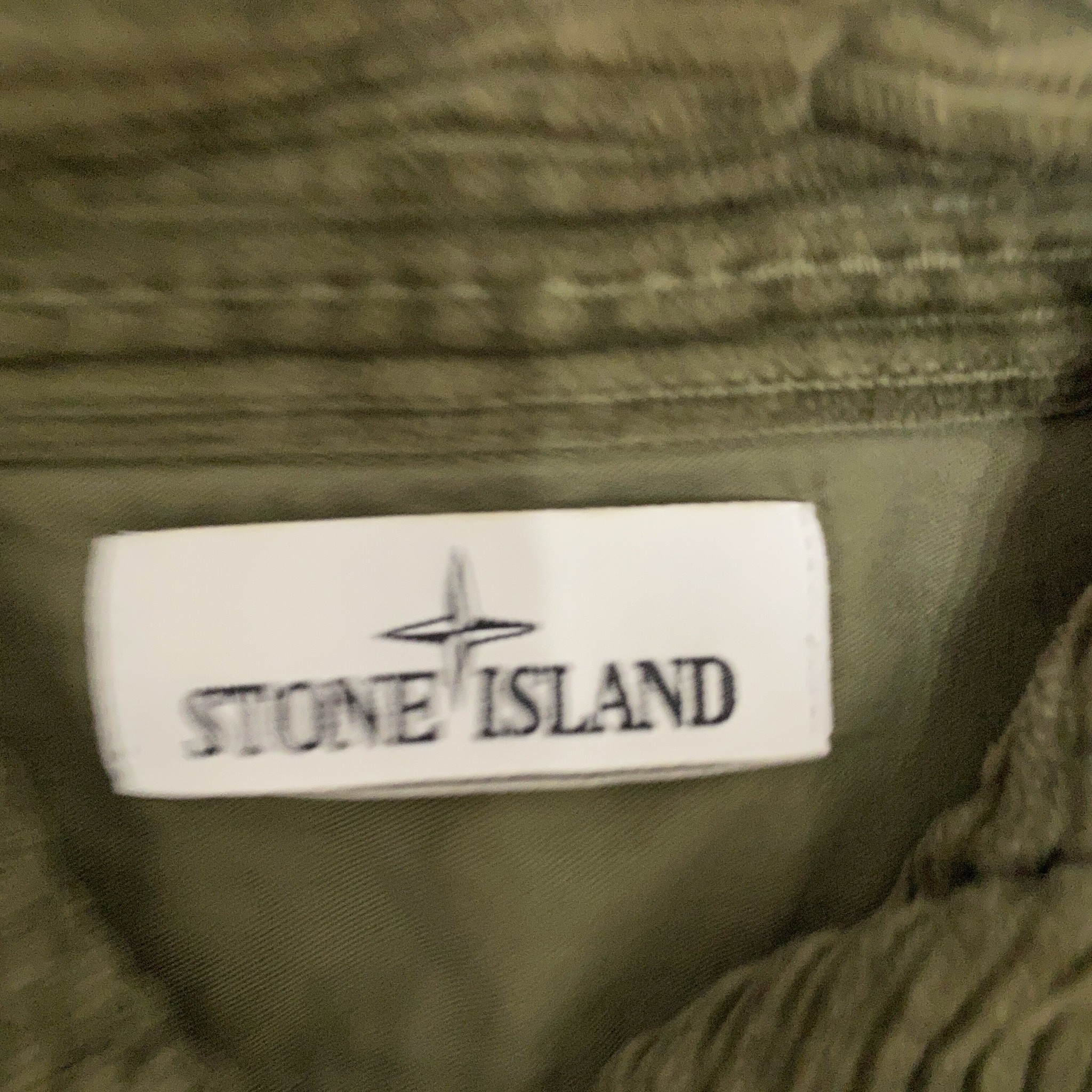 Stone Island Olive Corduroy Jacket — label