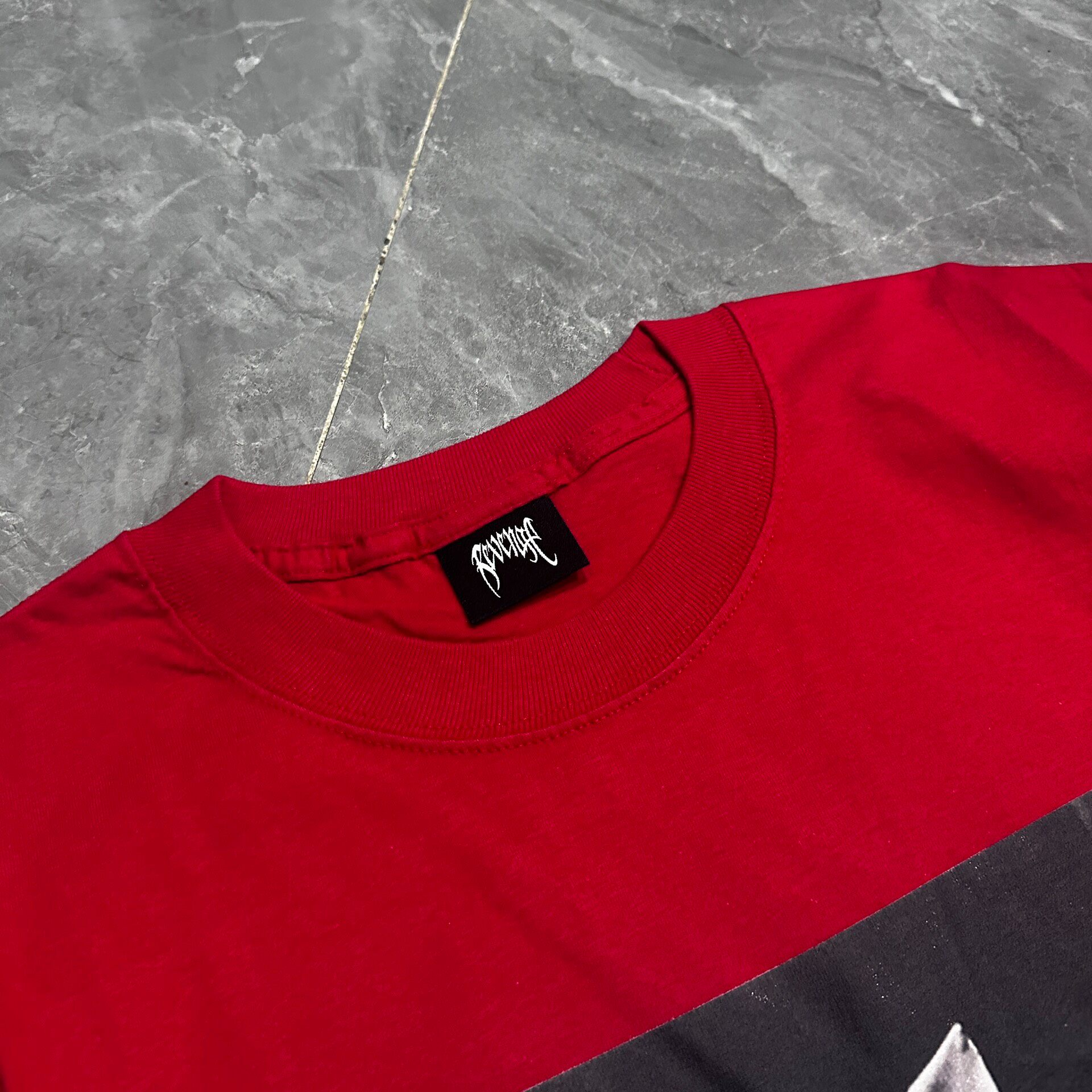 Red Bunny Graphic Short Sleeve T-Shirt — detail