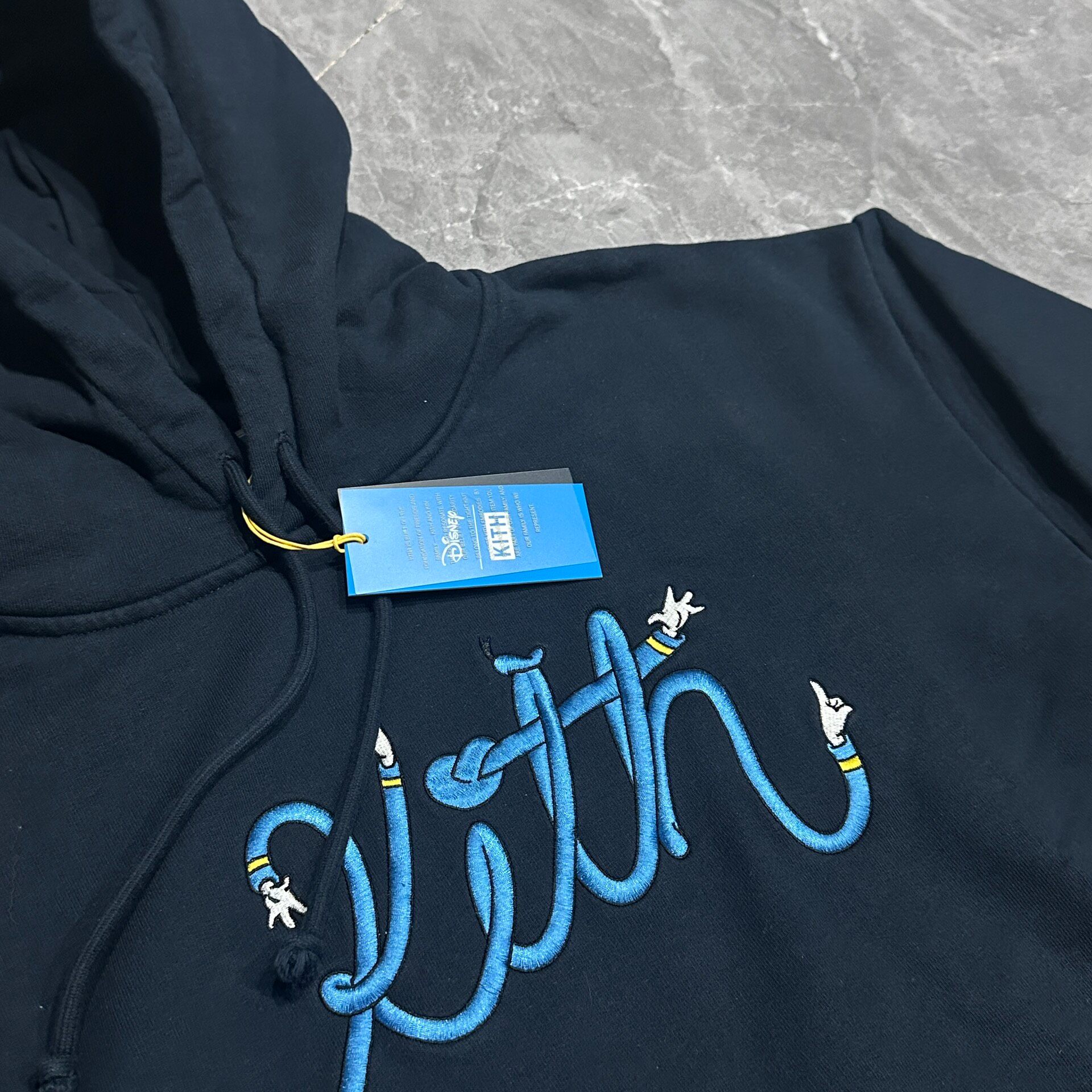 Kith Disney Navy Embroidered Hoodie — detail