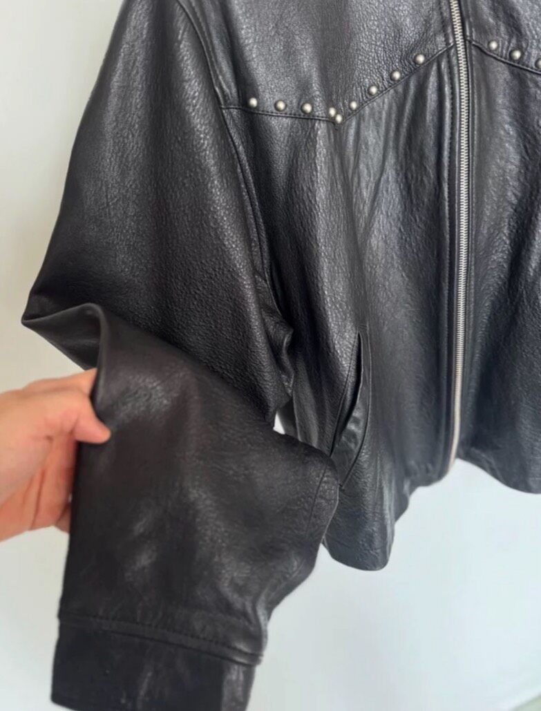 ERD 23FW Holiday Studded Western Leather Jacket — detail