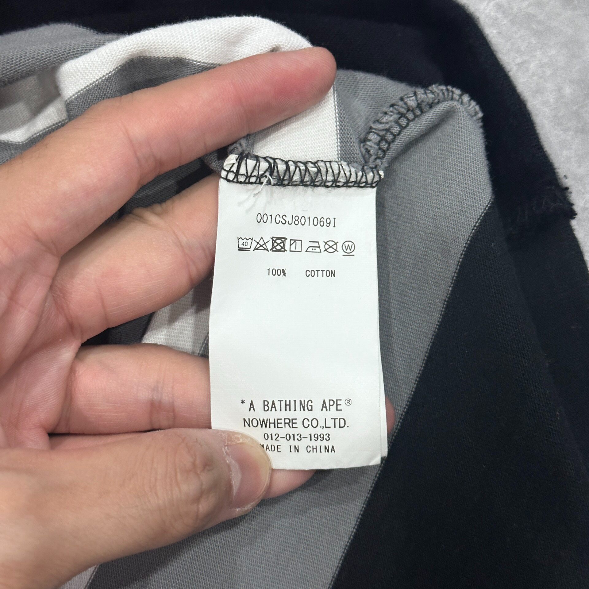 Bape Striped Short-Sleeved T-Shirt — label