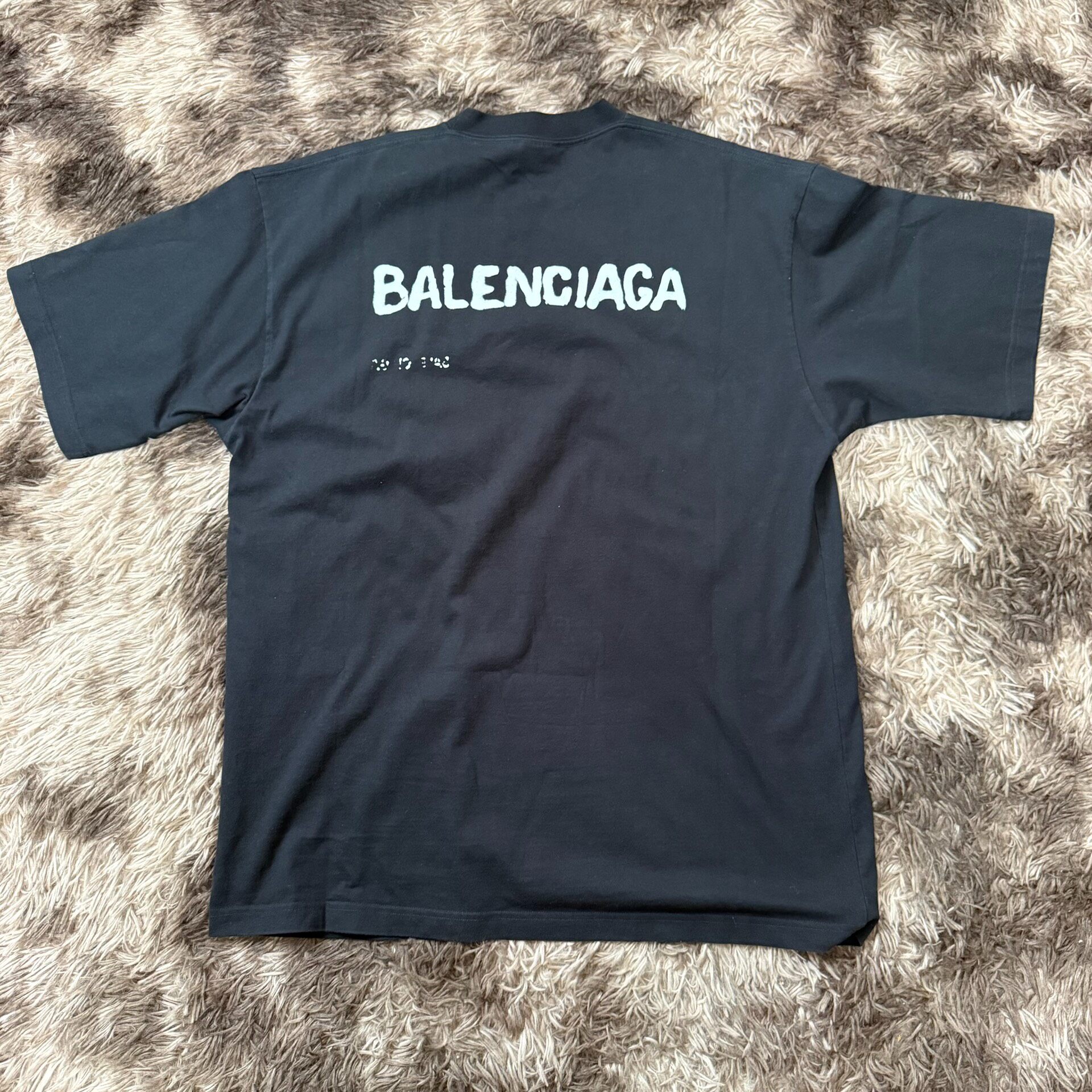 Balenciaga 23SS Distressed Logo T-Shirt — front