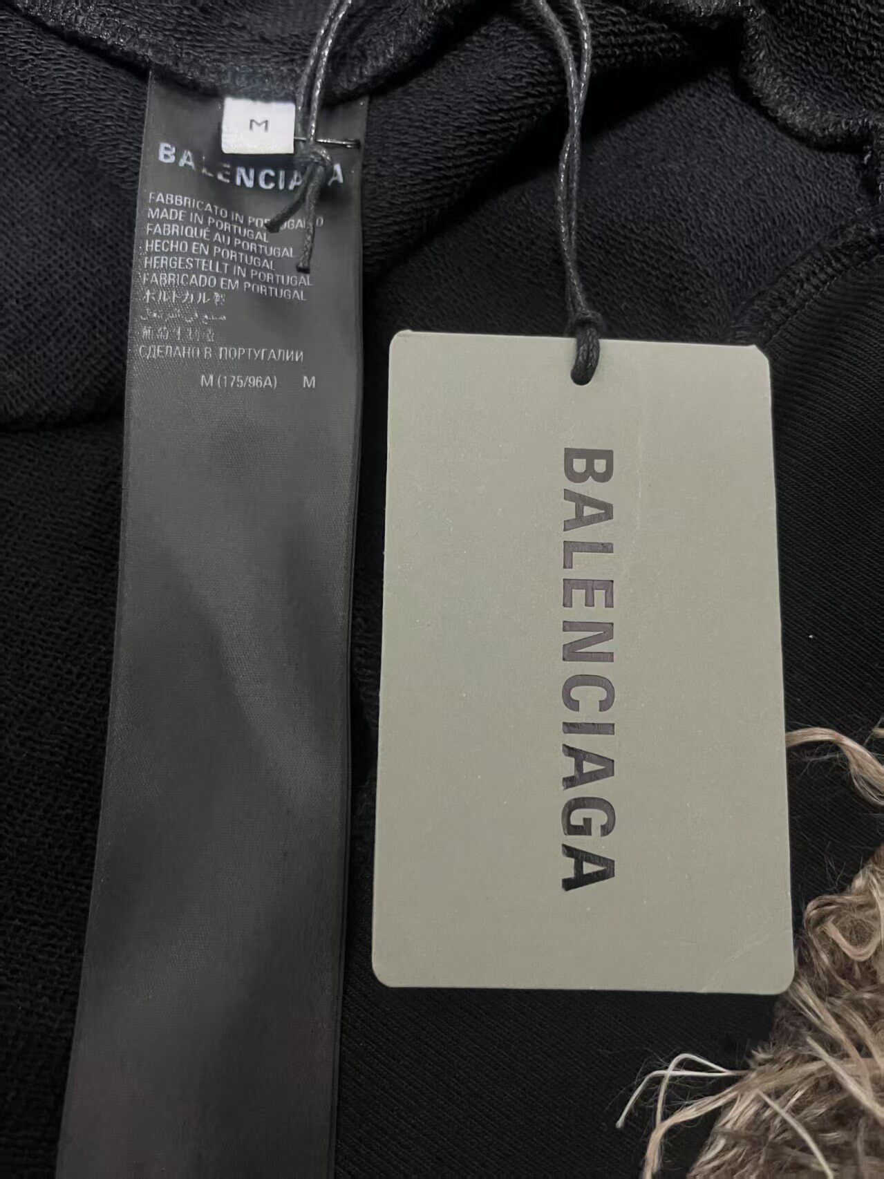 Balenciaga 23SS Mud-Dyed Zip Hoodie — label