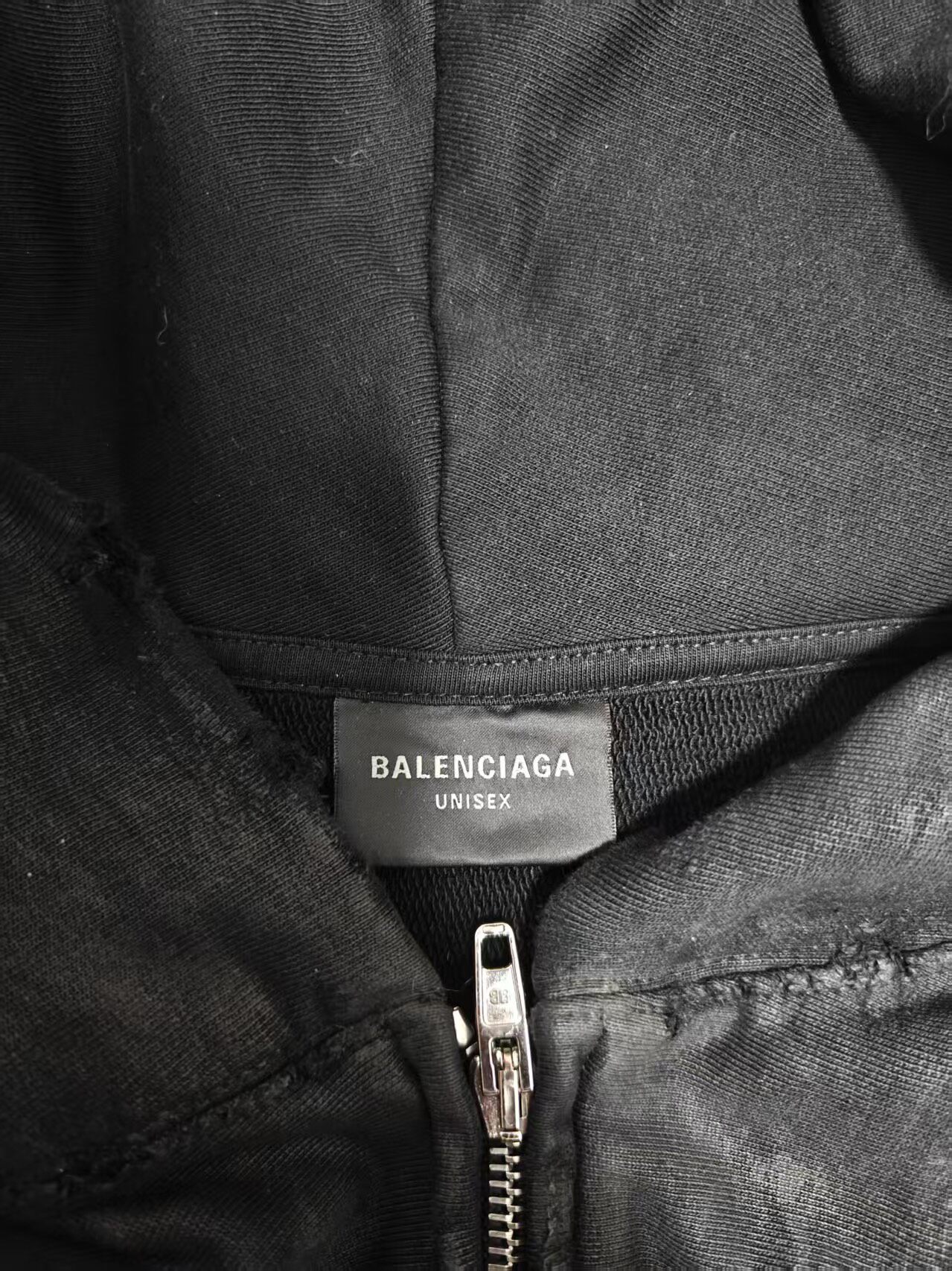 Balenciaga 23SS Mud-Dyed Zip Hoodie — back