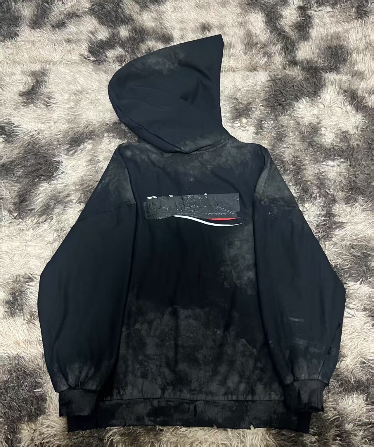 Balenciaga 23SS Mud-Dyed Zip Hoodie — front