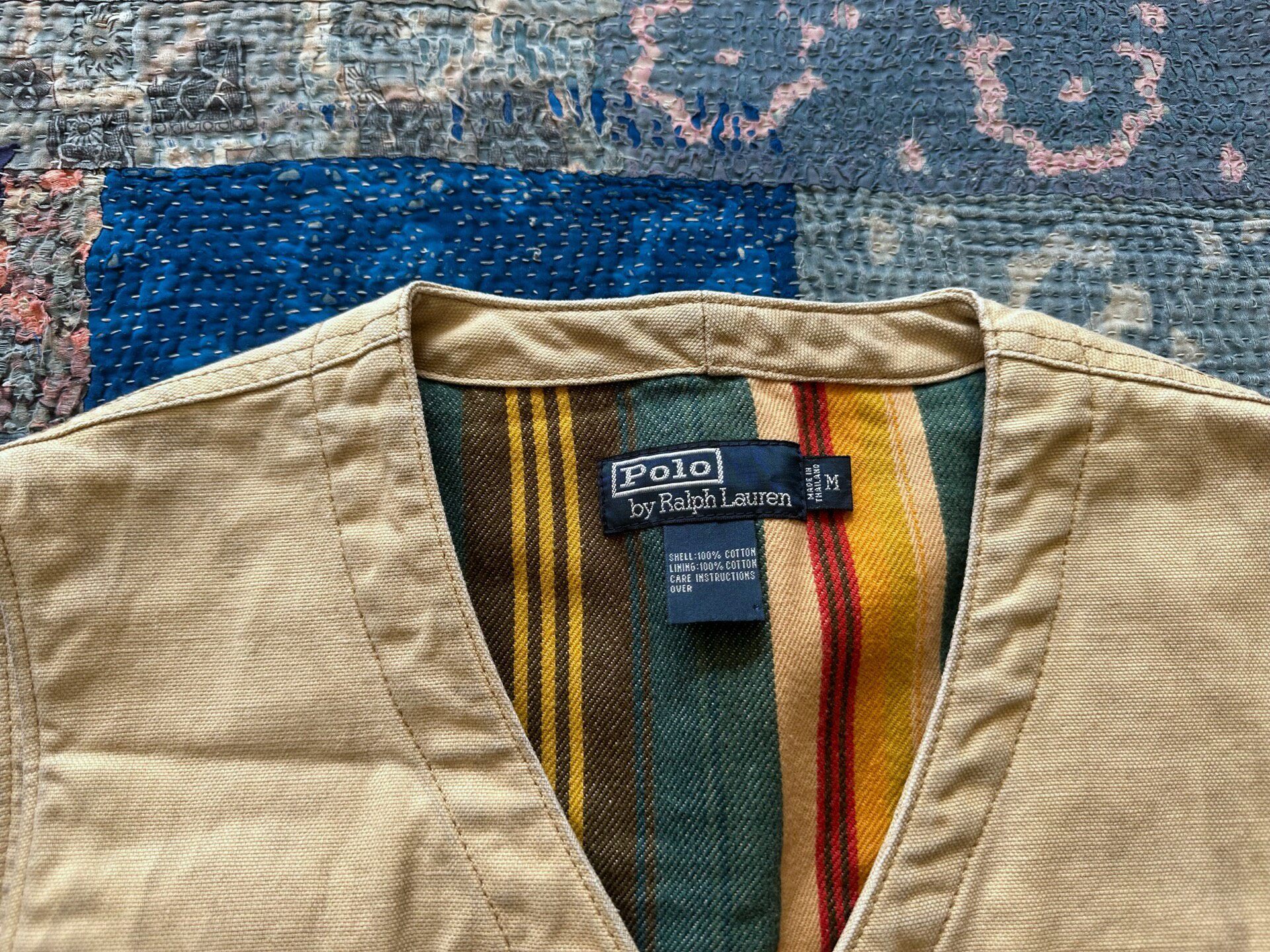 Polo Ralph Lauren RRL Beige Canvas Vest — label