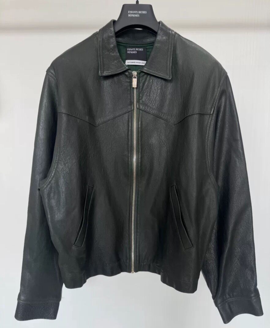 Enfants Riches Deprimes 22FW Green Western Leather Jacket