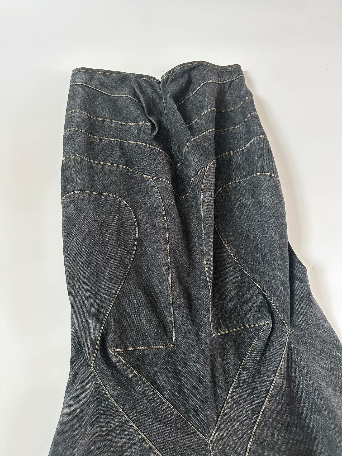 Junya Watanabe Denim Fishtail Skirt — back