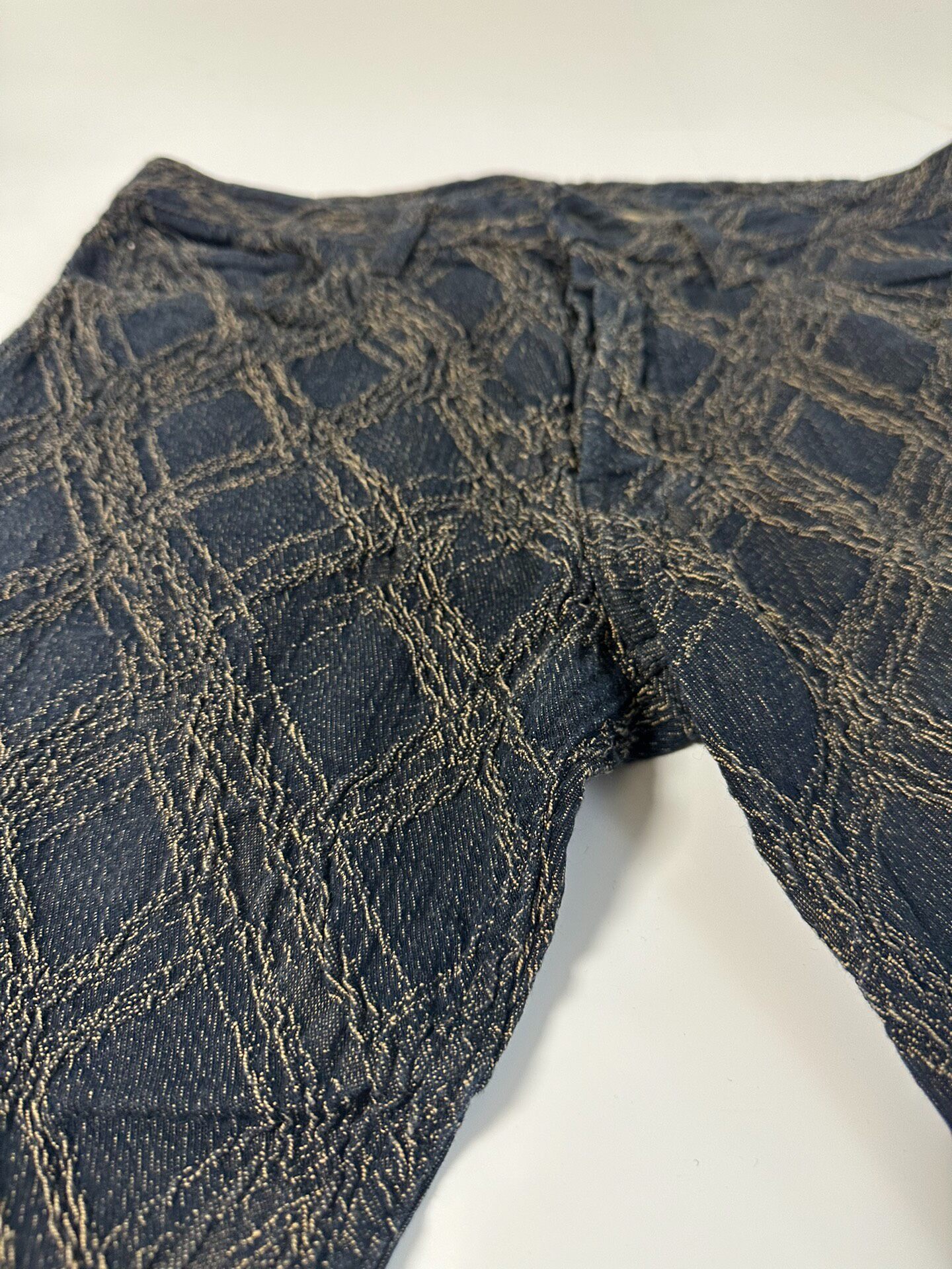 Issey Miyake 2012FW Gold Textured Jeans — back