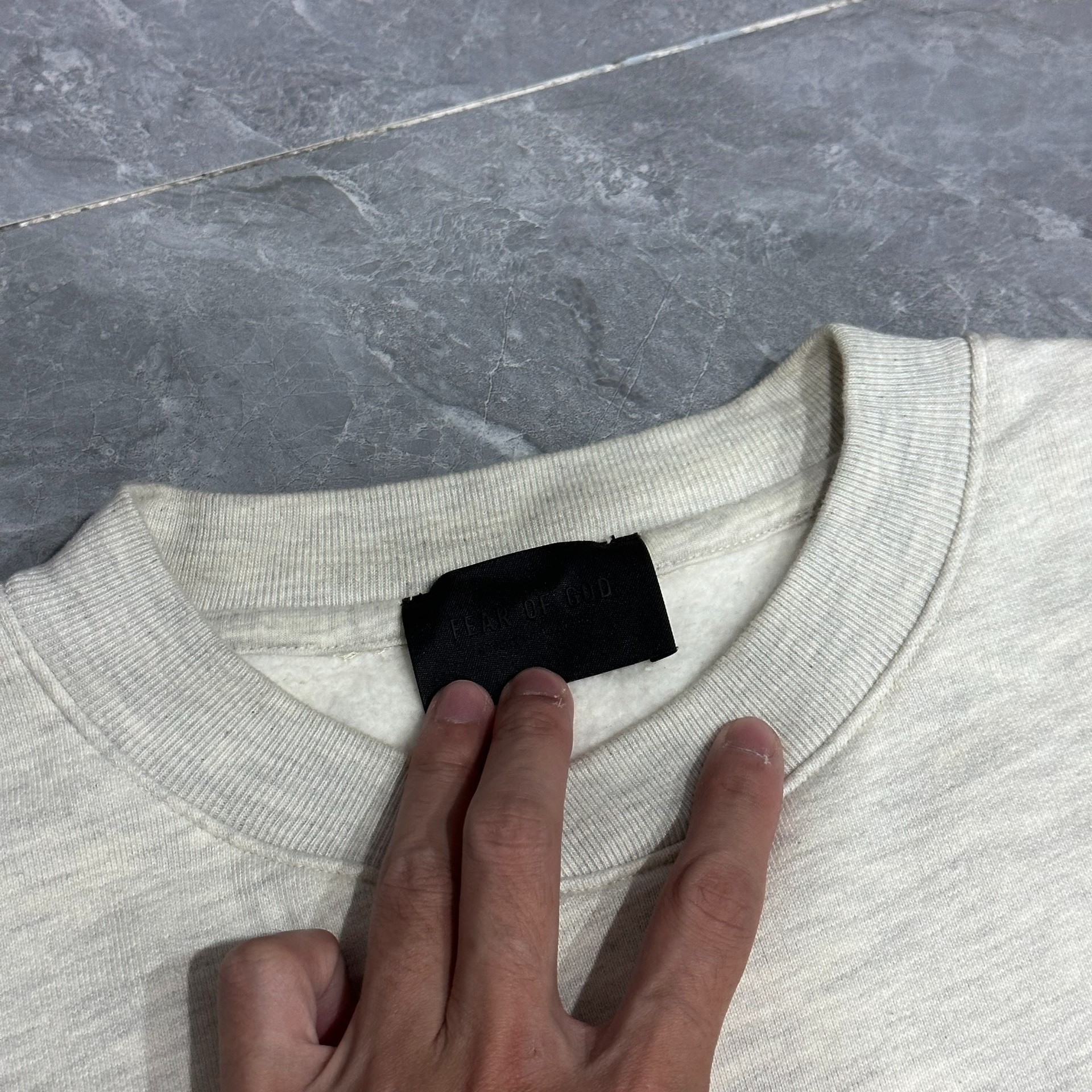 Fear of God 7th Gray Oversize Sweatshirt — detail