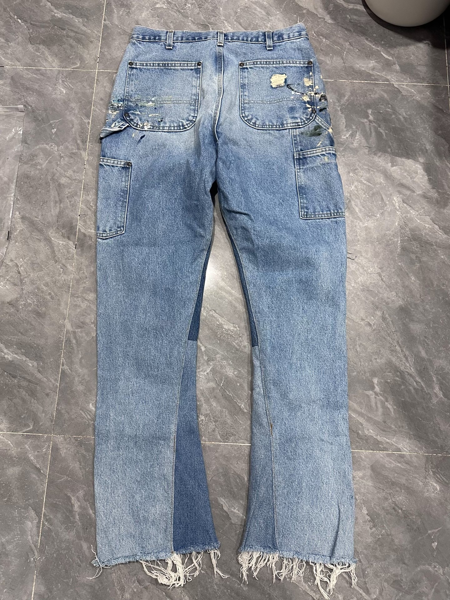 Gallery Dept Flared Distressed Blue Jeans — front