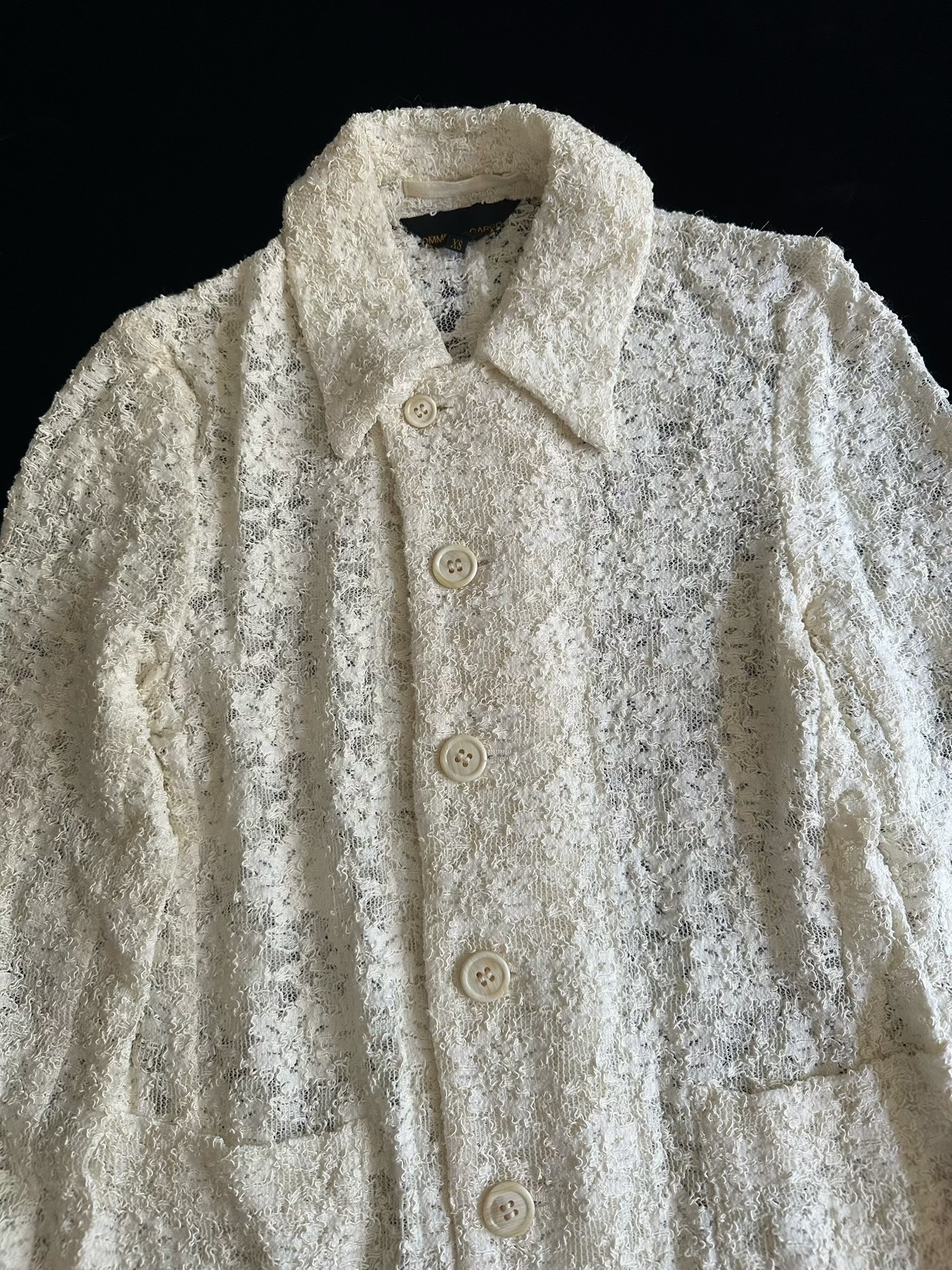 Comme des Garçons Cream Lace Coat — back