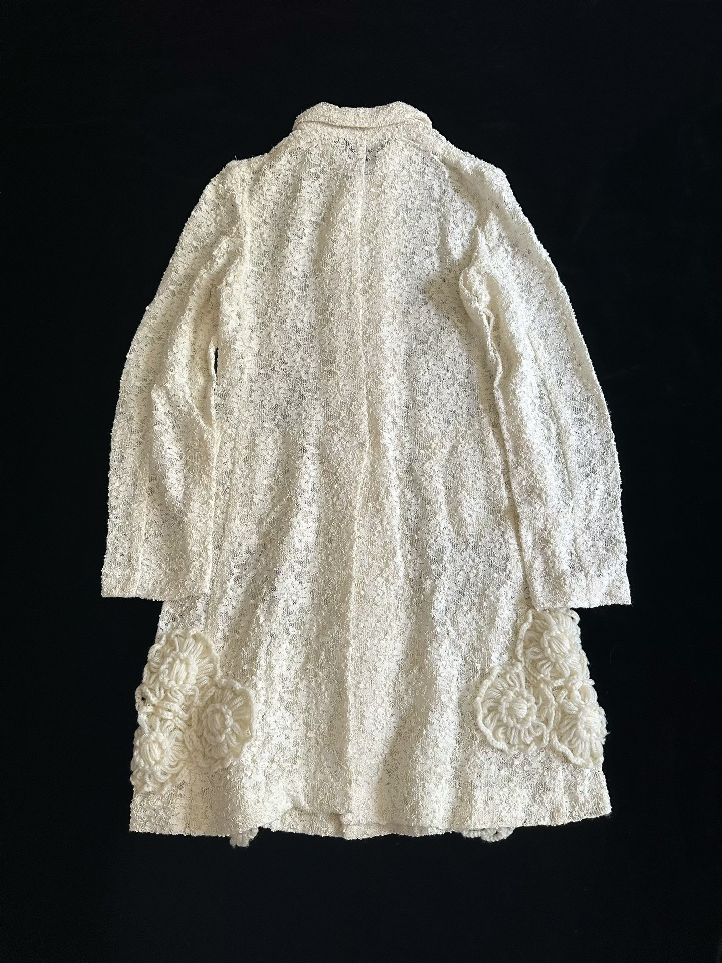 Comme des Garçons Cream Lace Coat — front
