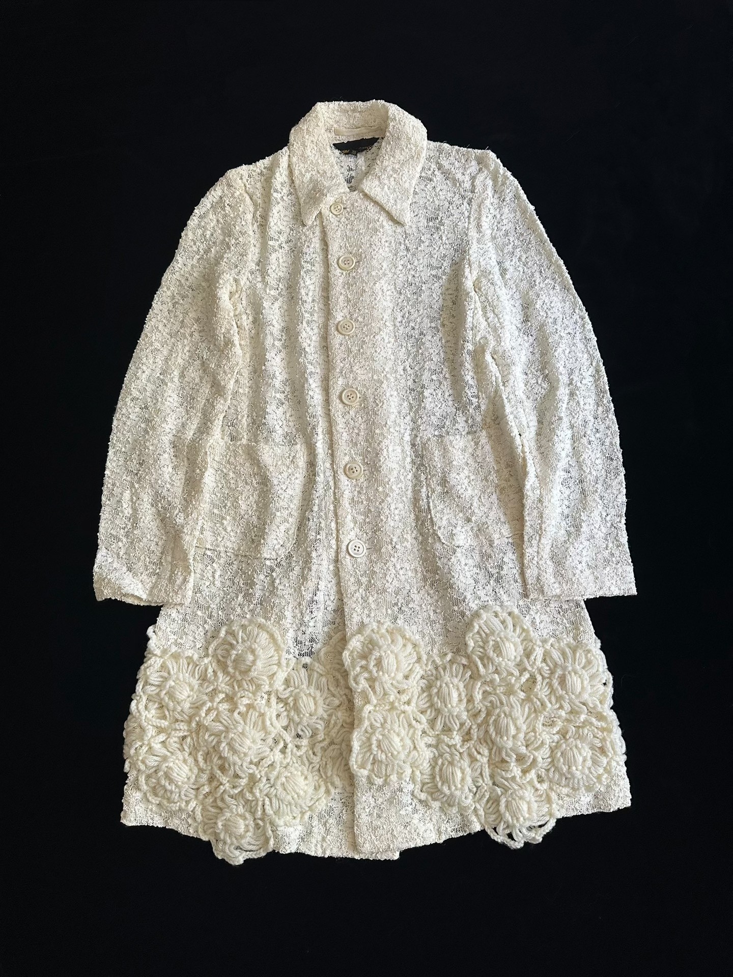 Comme des Garçons Cream Lace Coat