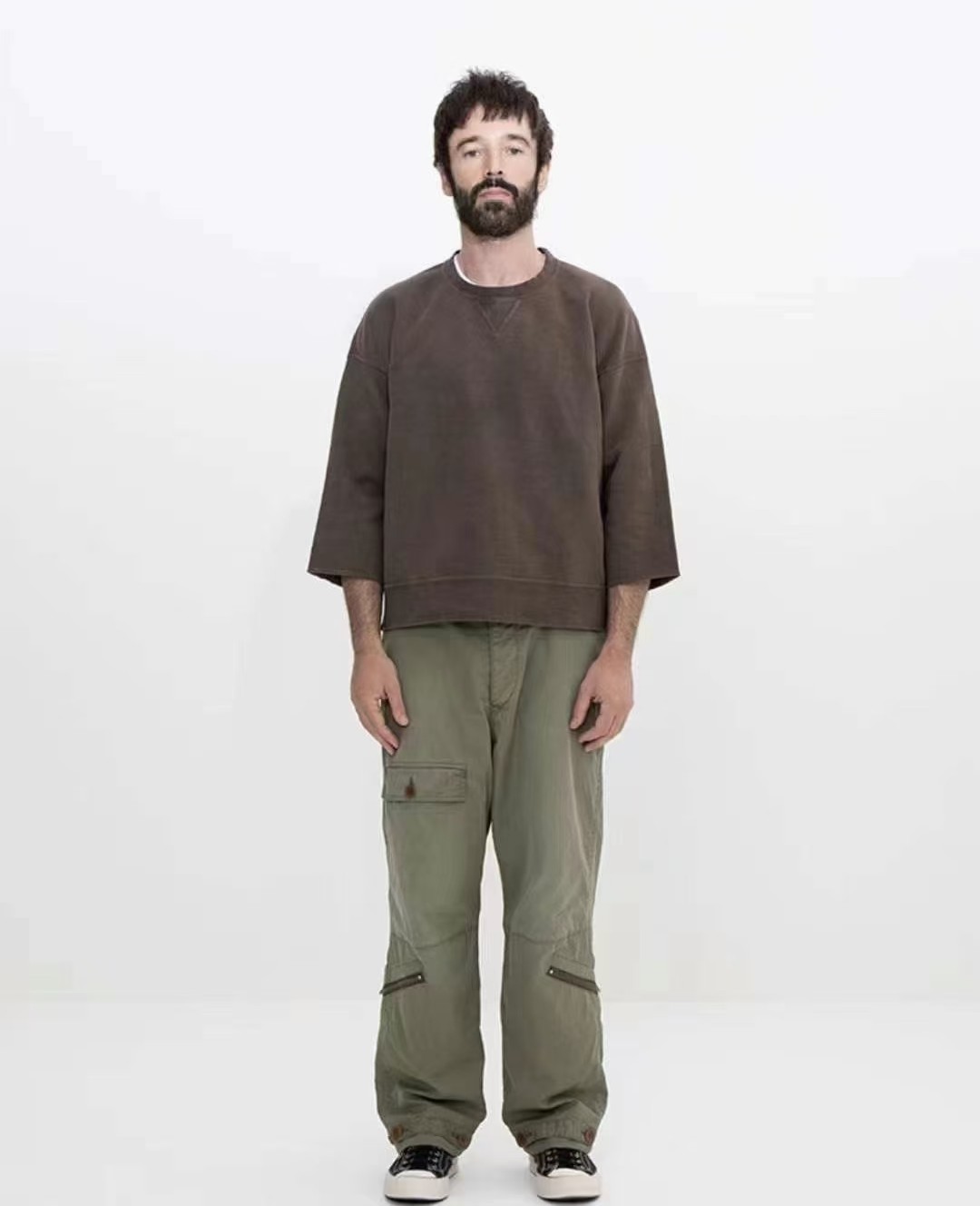Visvim Brown Crew Neck Sweatshirt — front