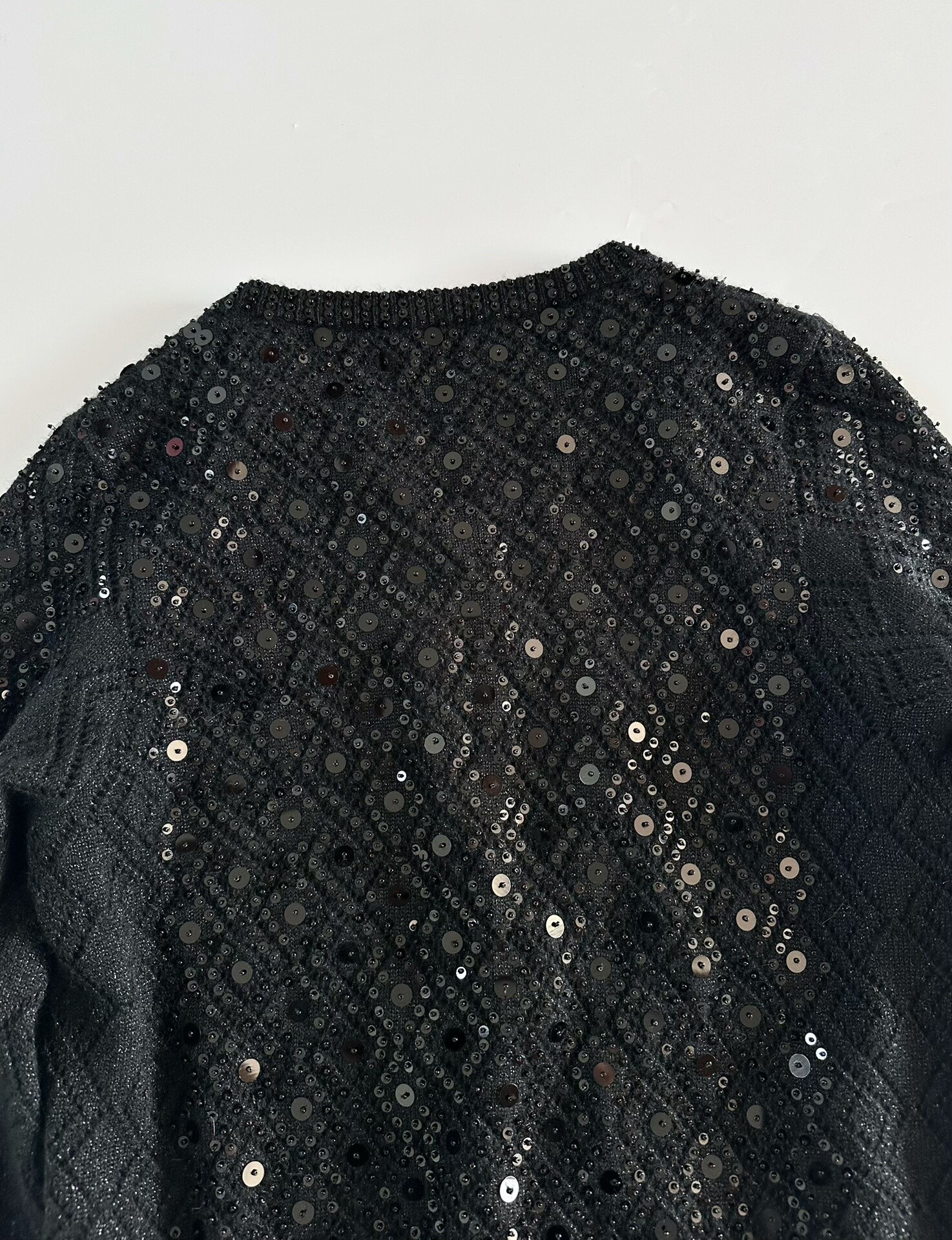 Dries Van Noten Sequin Open Cardigan — label