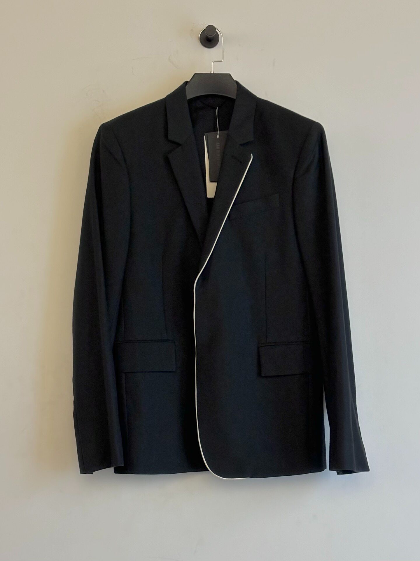 Ann Demeulemeester Black White Trim Blazer
