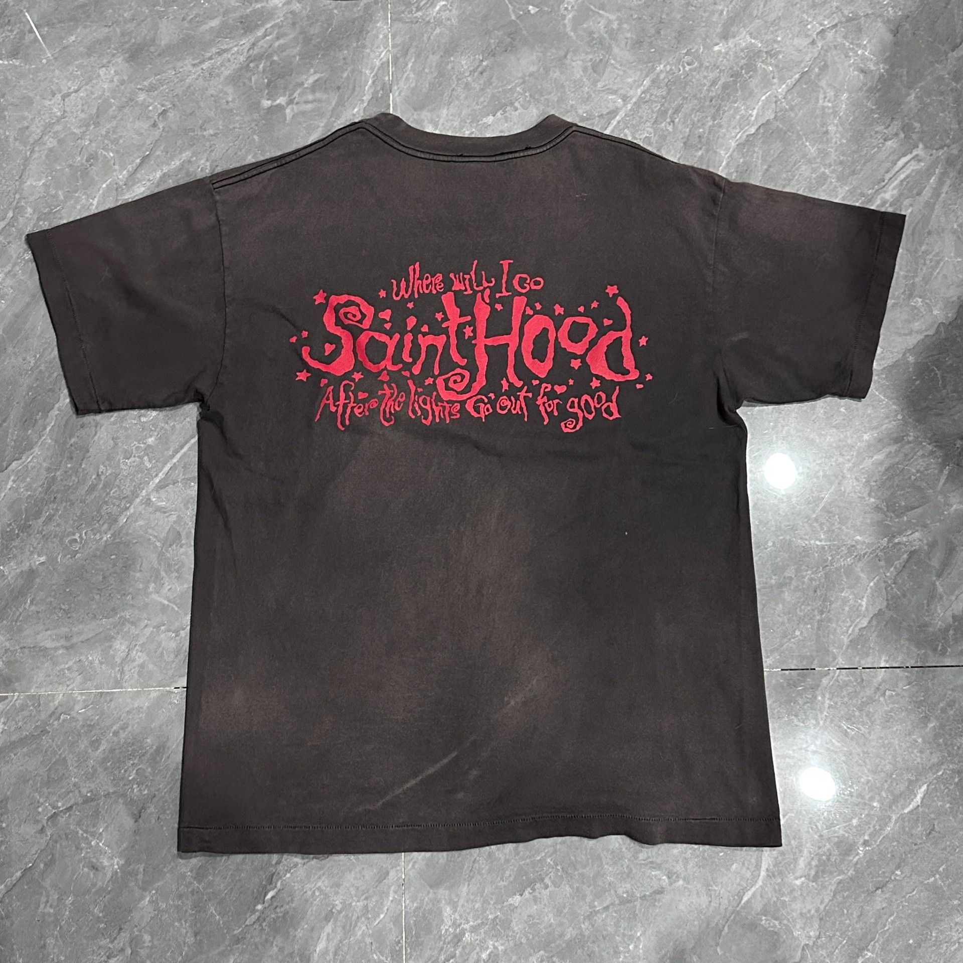 Saint Michael Glitter LOVE Swirl T-shirt — front