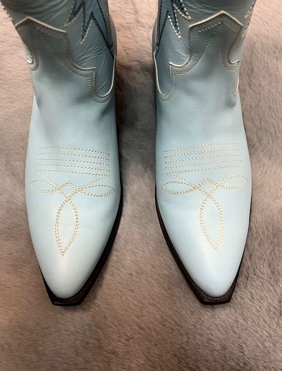 Celine Light Blue Western Boots — detail