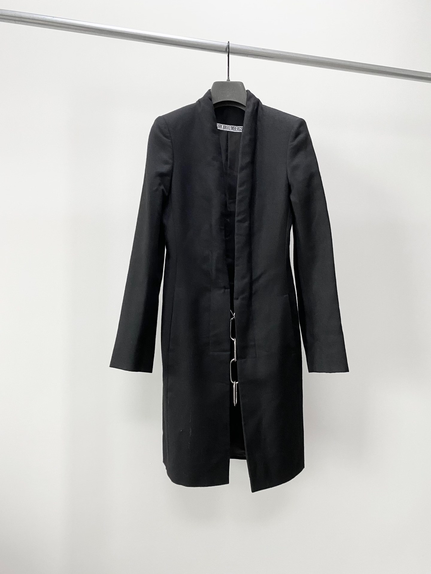 DIRK BIKKEMBERGS Structured Long Coat — label