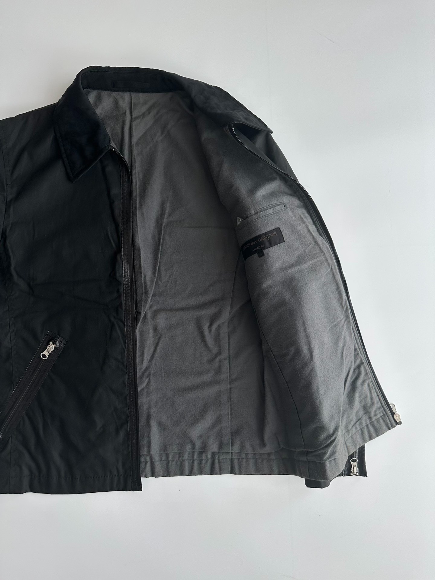 Comme des Garçons Homme Black Zip Jacket — back