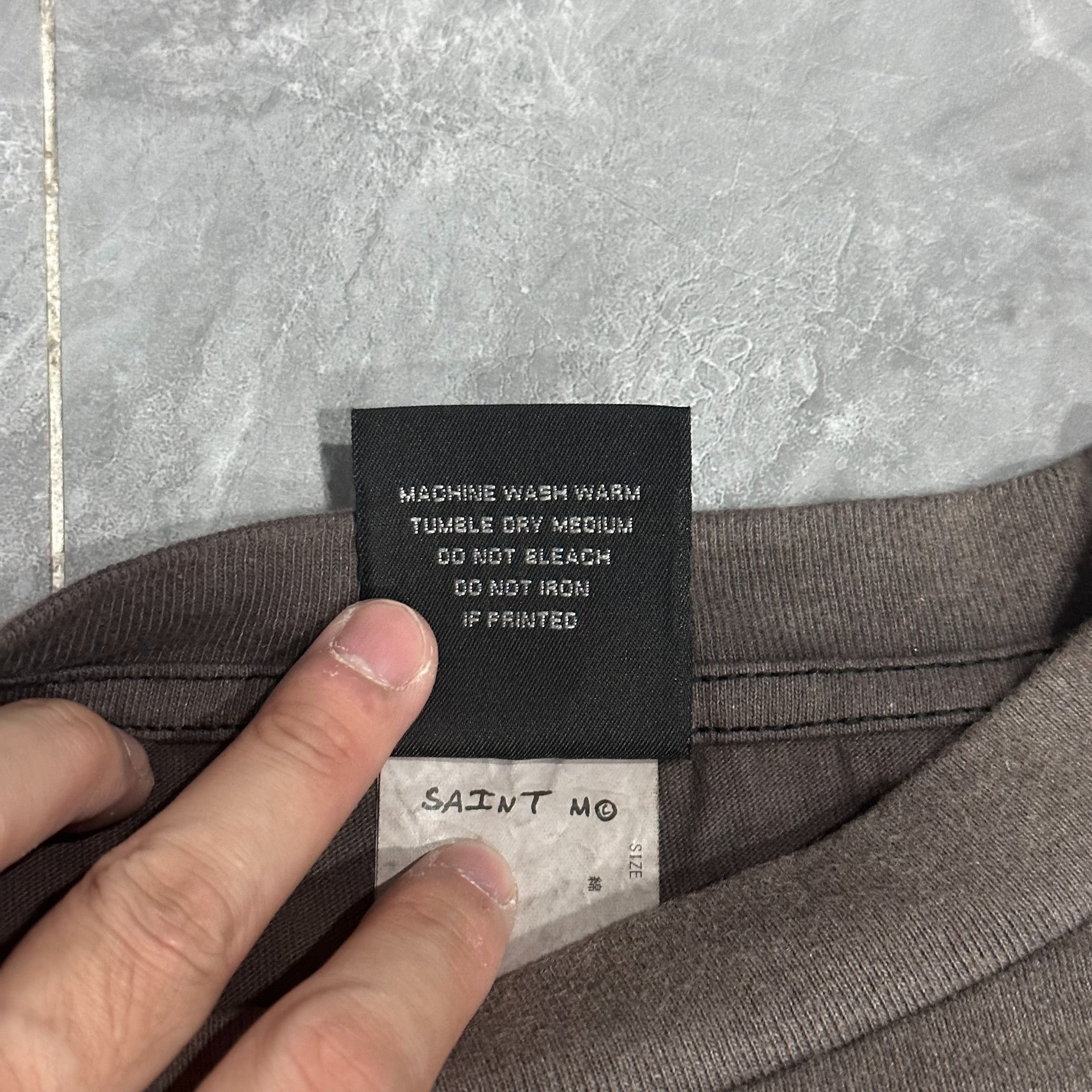 Saint Michael Vlone Washed Long Sleeve Shirt — label