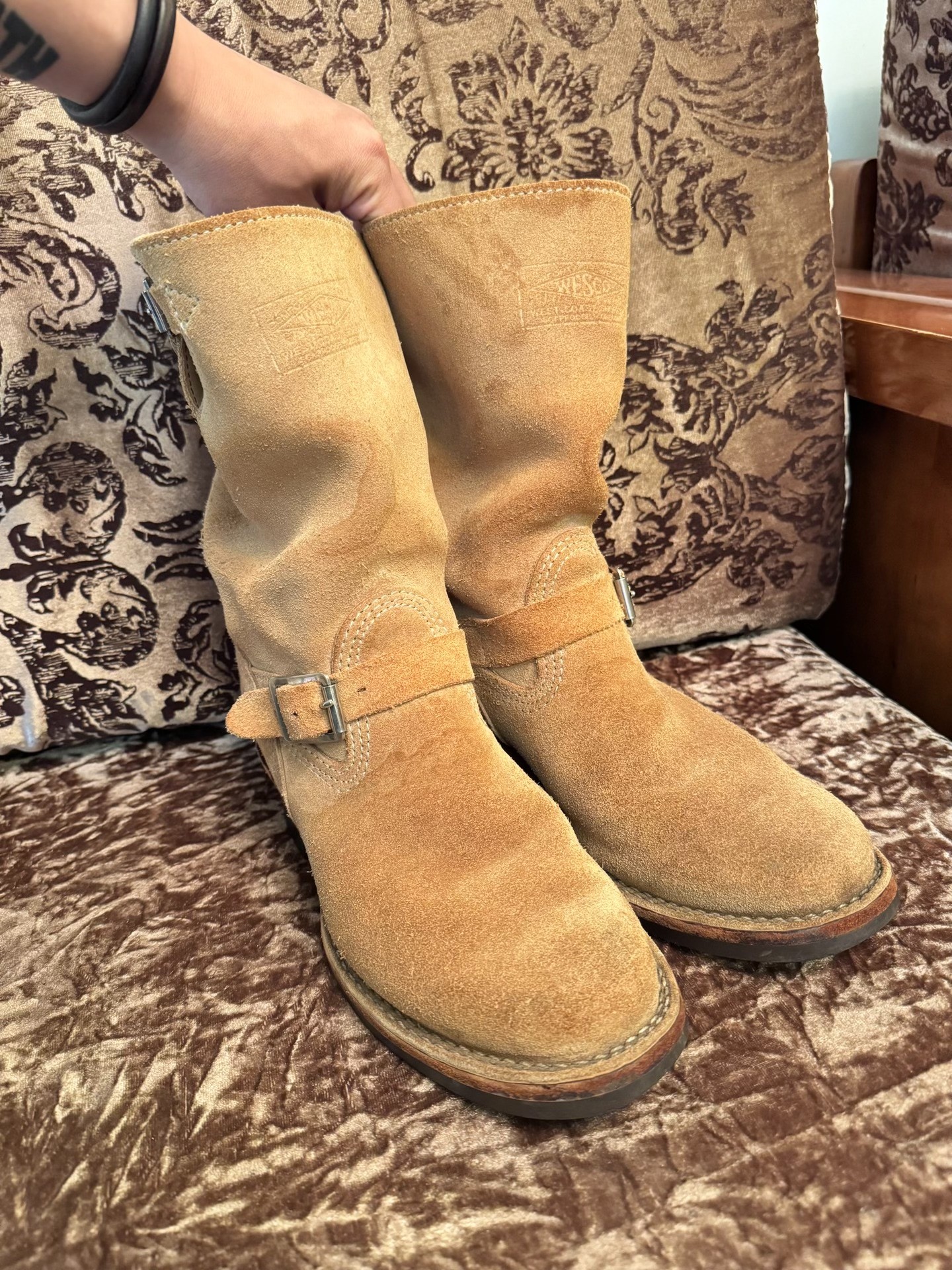 Wesco Tan Engineer Boots