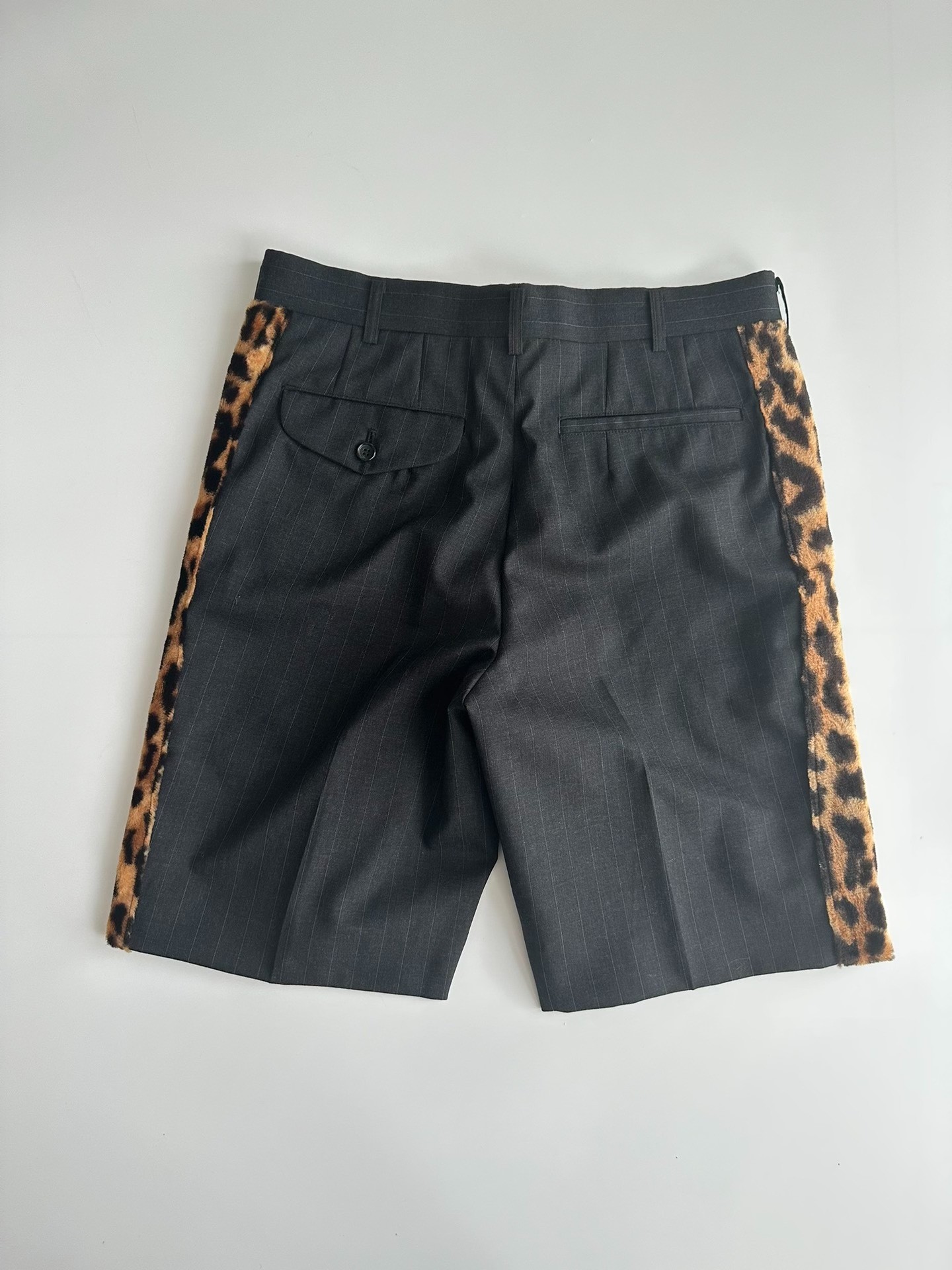 Comme des Garcons Homme Plus Leopard Wool Shorts — detail