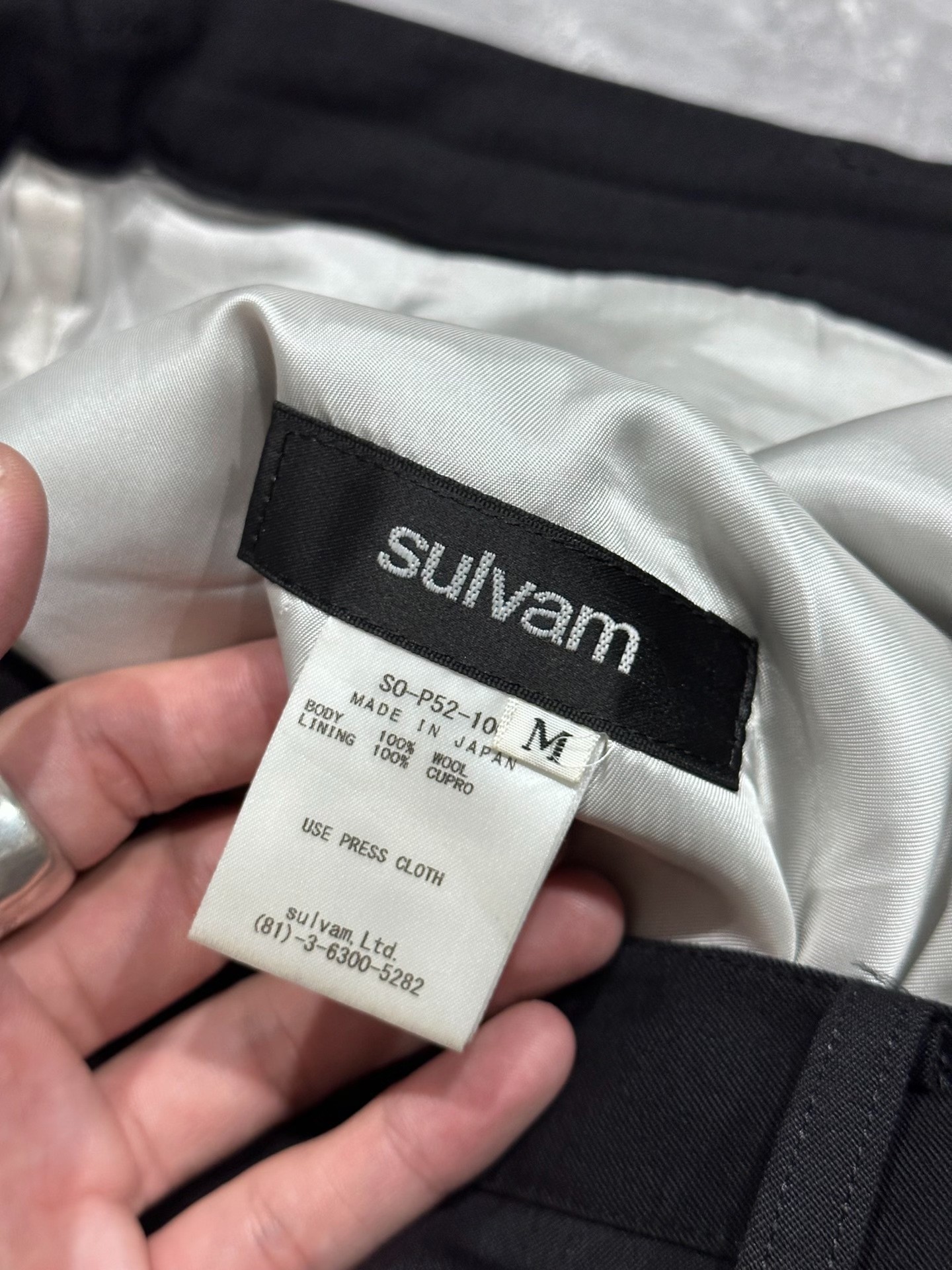 Sulvam Strap Zipper Suit Trousers — detail