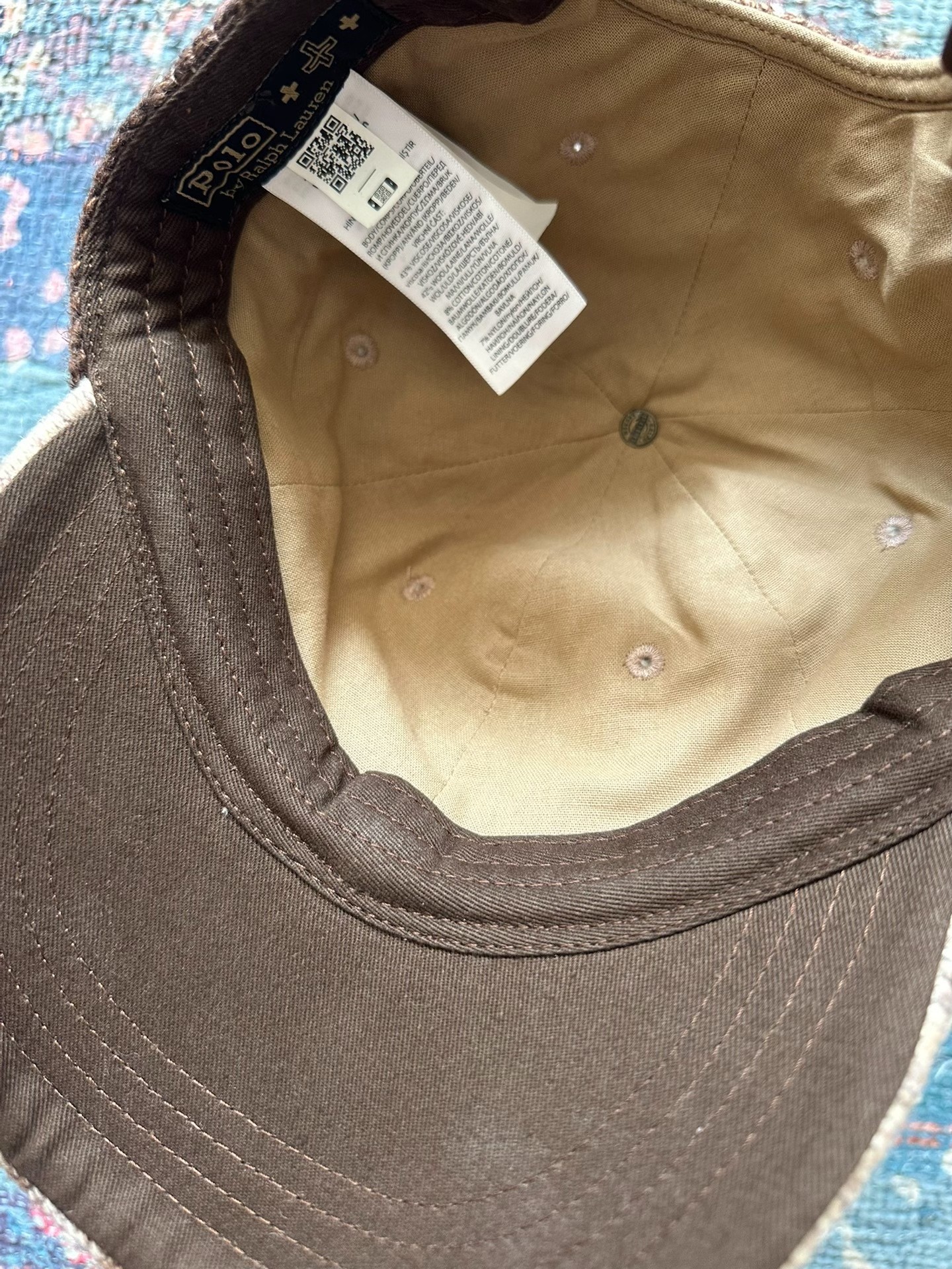Polo Ralph Lauren Beige Brown Baseball Cap — label