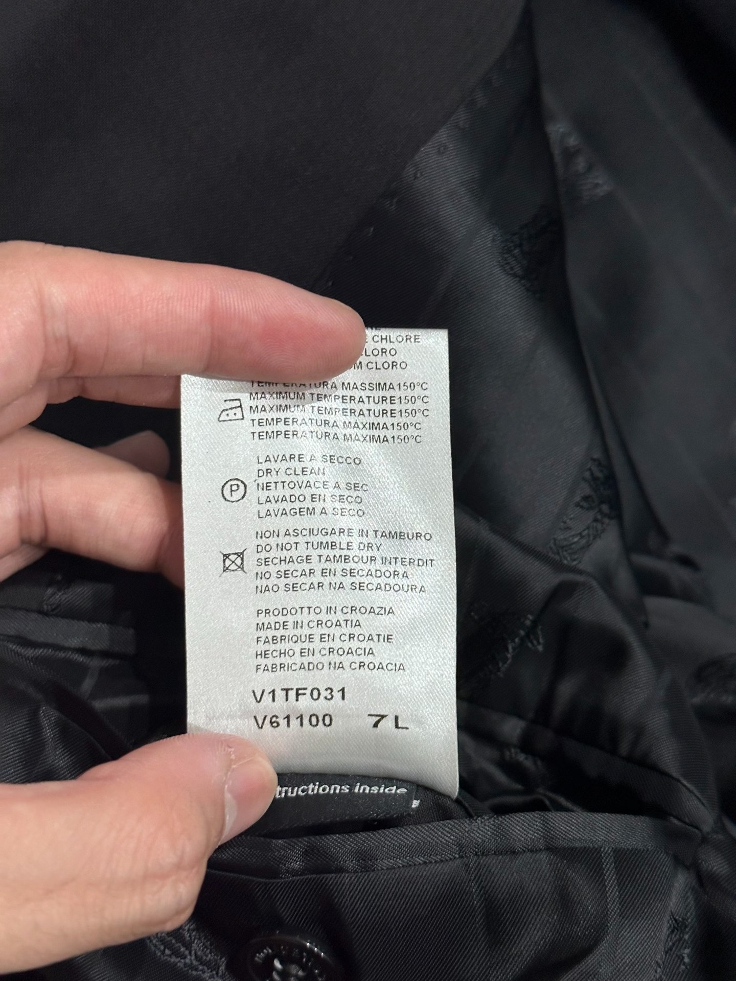 Versace Leather Lapel Tailored Blazer — label