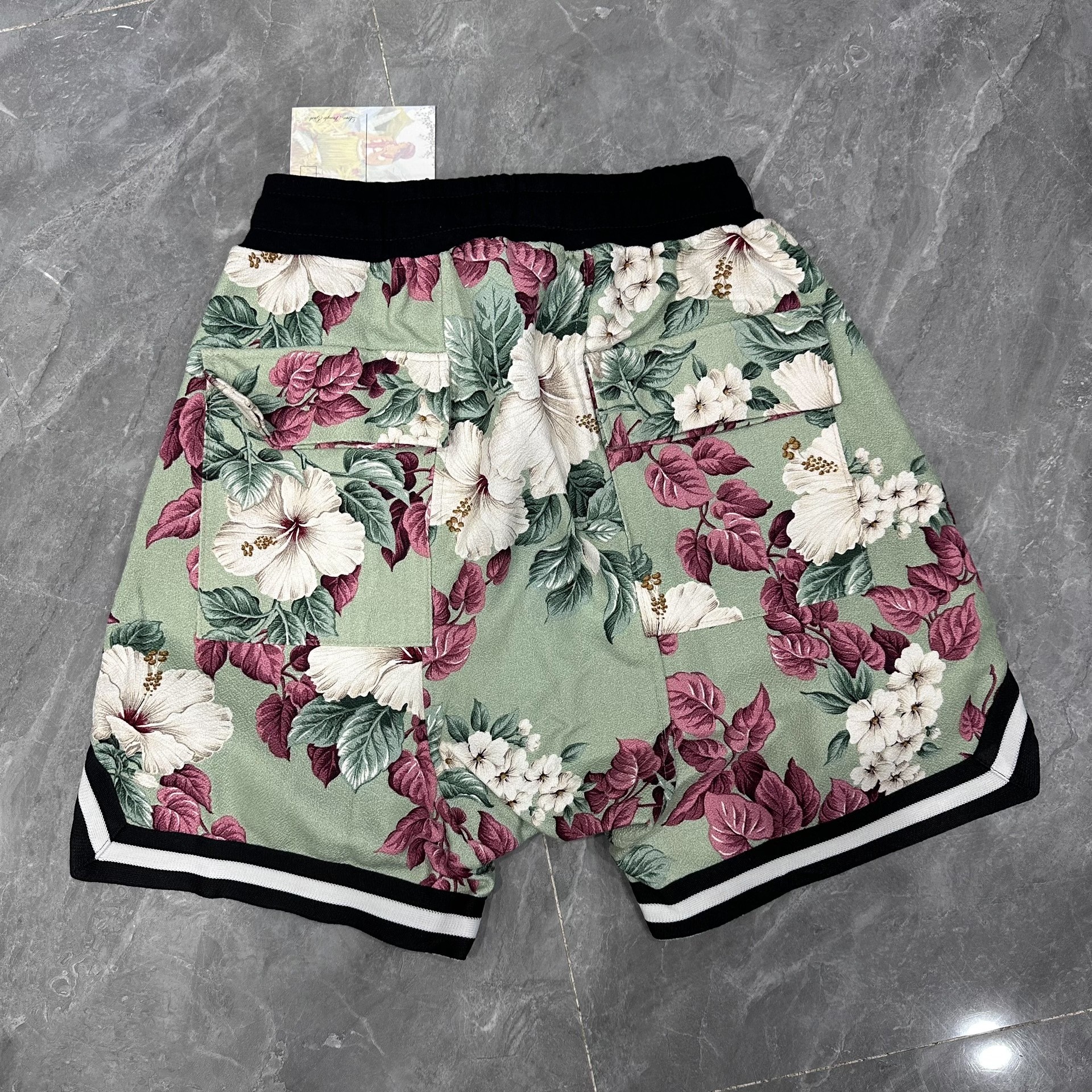 Jungle Tropical Floral Basketball Shorts — front