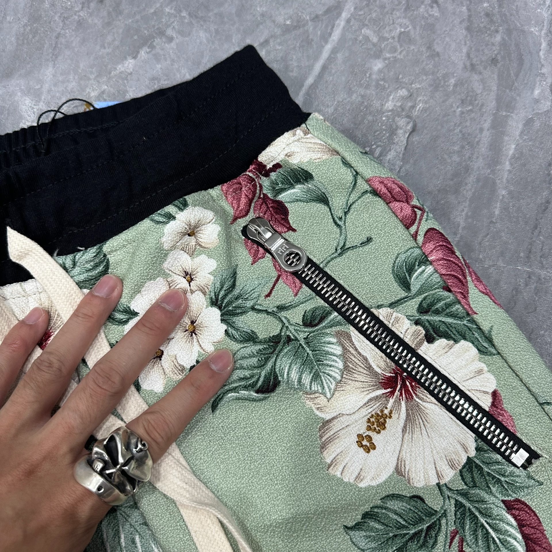Jungle Tropical Floral Basketball Shorts — back