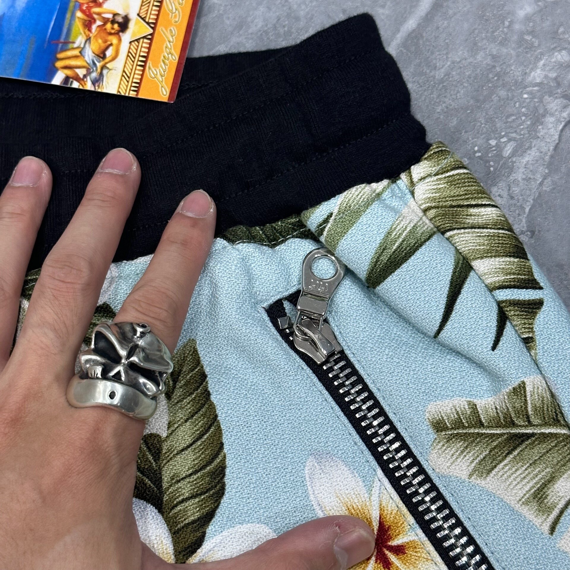 Tropical Floral Basketball Shorts — detail