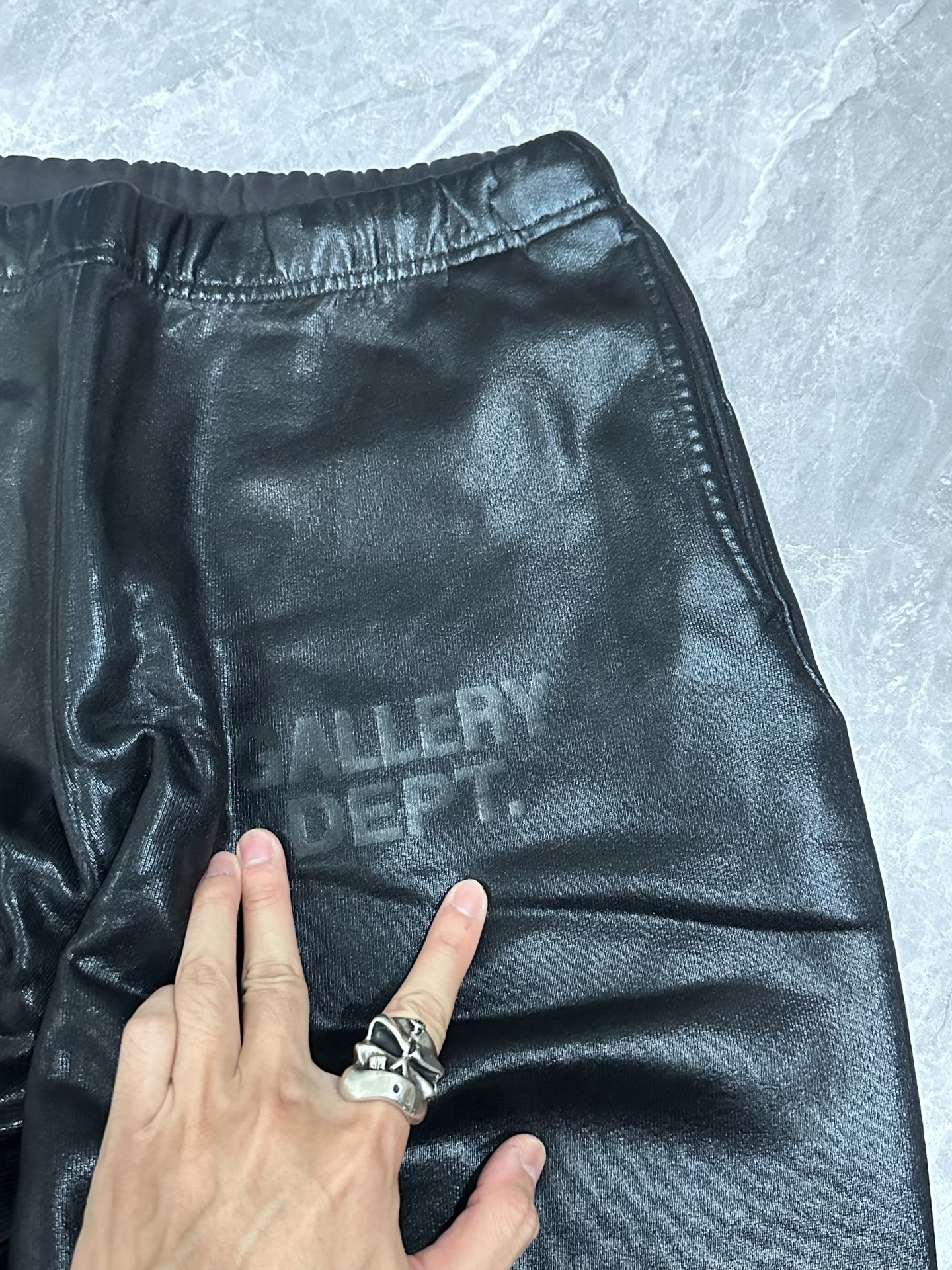 Gallery Dept Waxed Leather Sweatpants — detail