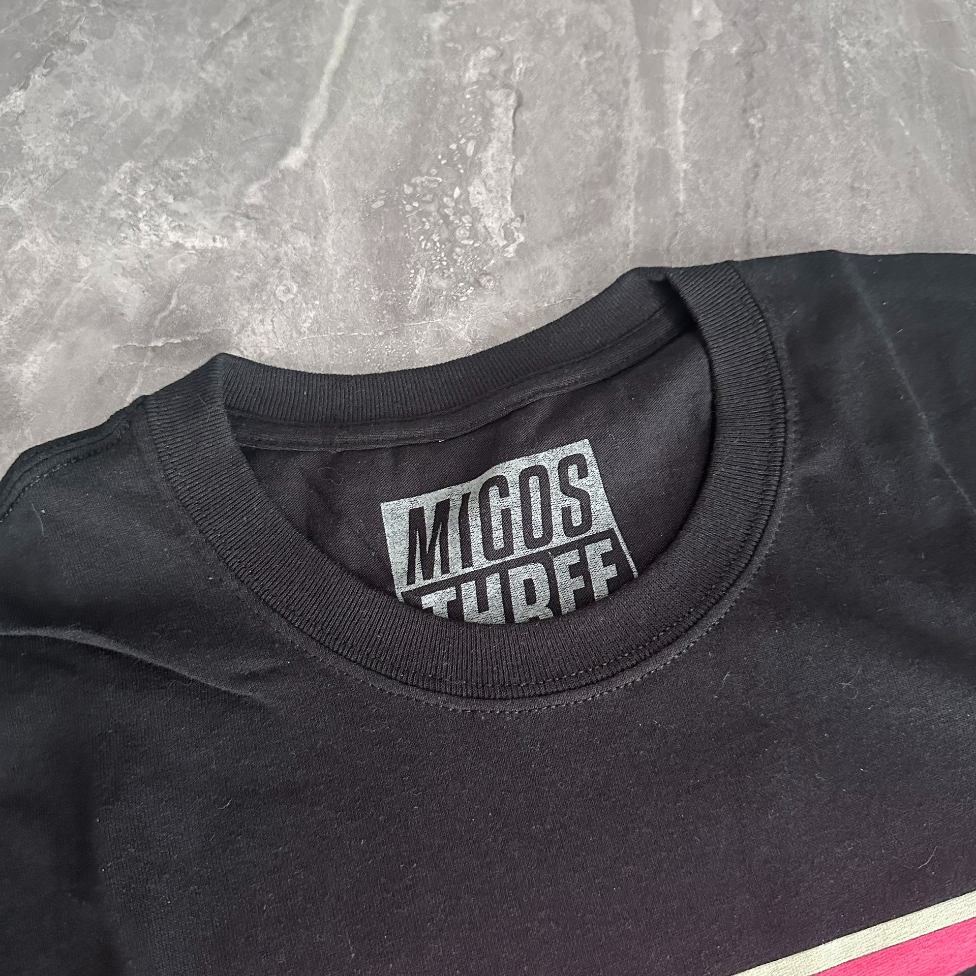 Migos Pink Skull Gold Logo Tee — detail