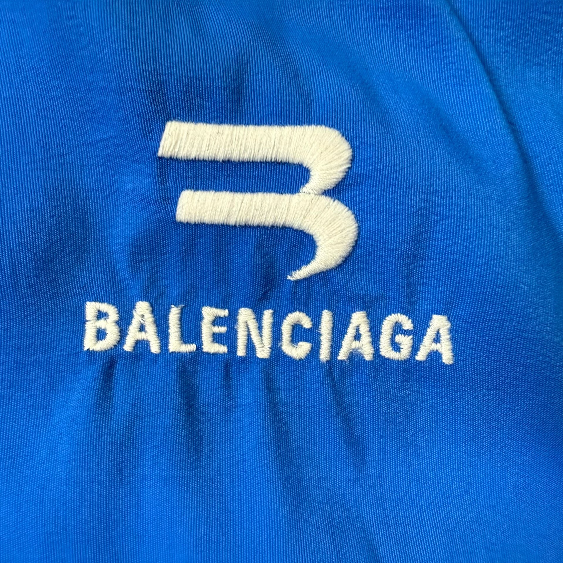 Balenciaga Sportyb Blue White Windbreaker — front