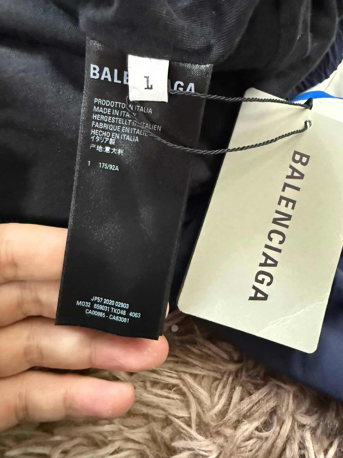 Balenciaga Sportyb Blue White Windbreaker — label