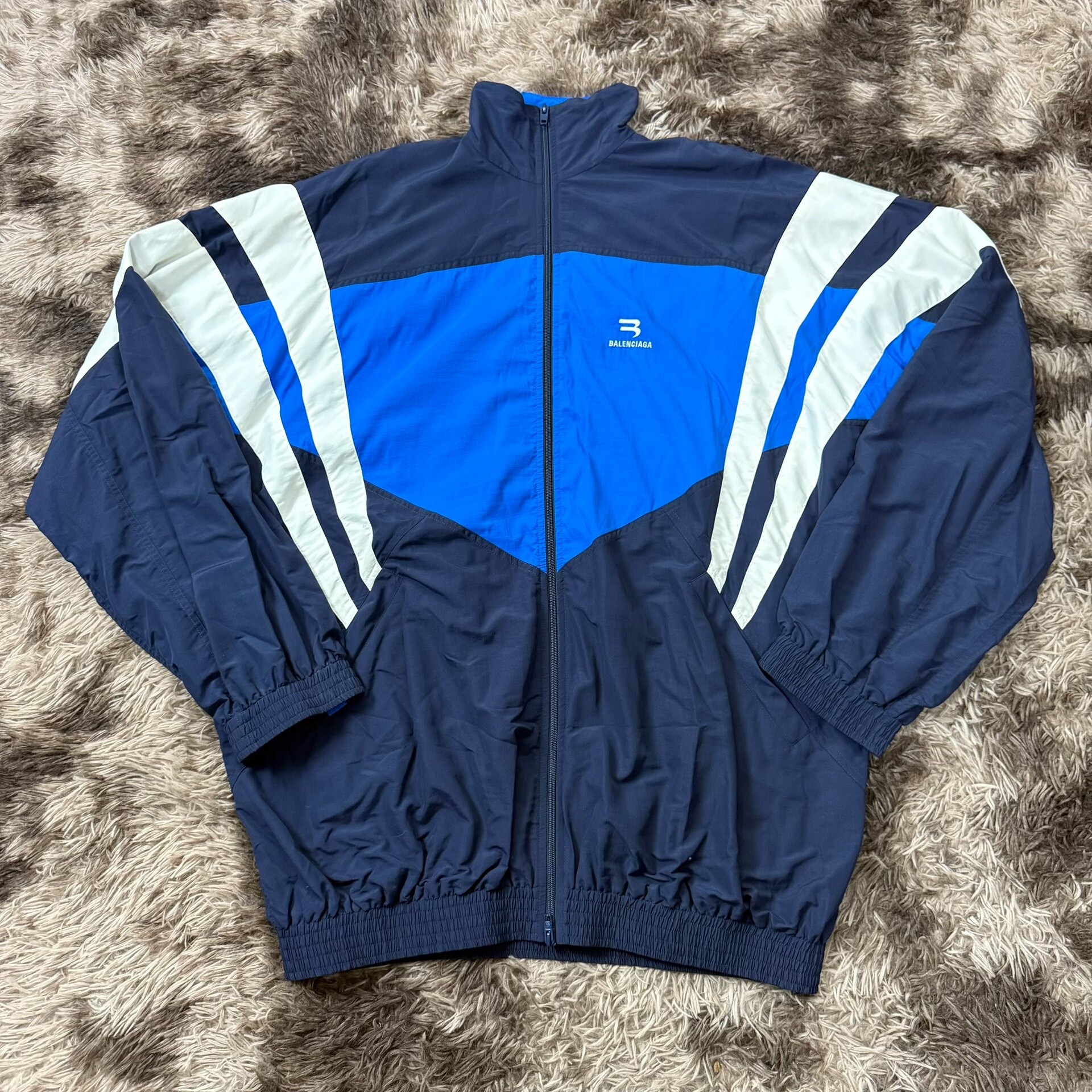 Balenciaga Sportyb Blue White Windbreaker