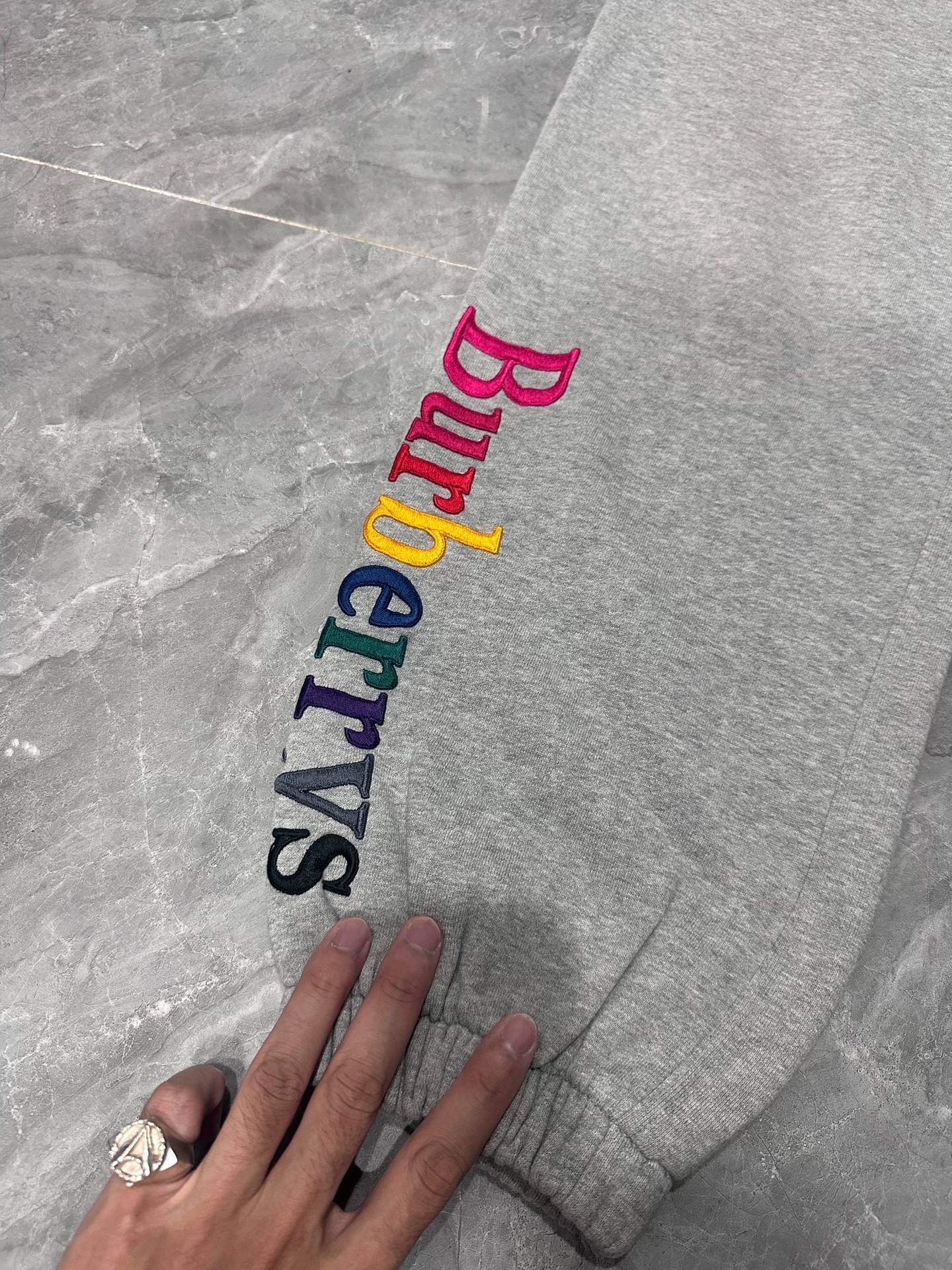 Burberry Rainbow Embroidery Loose Joggers — detail