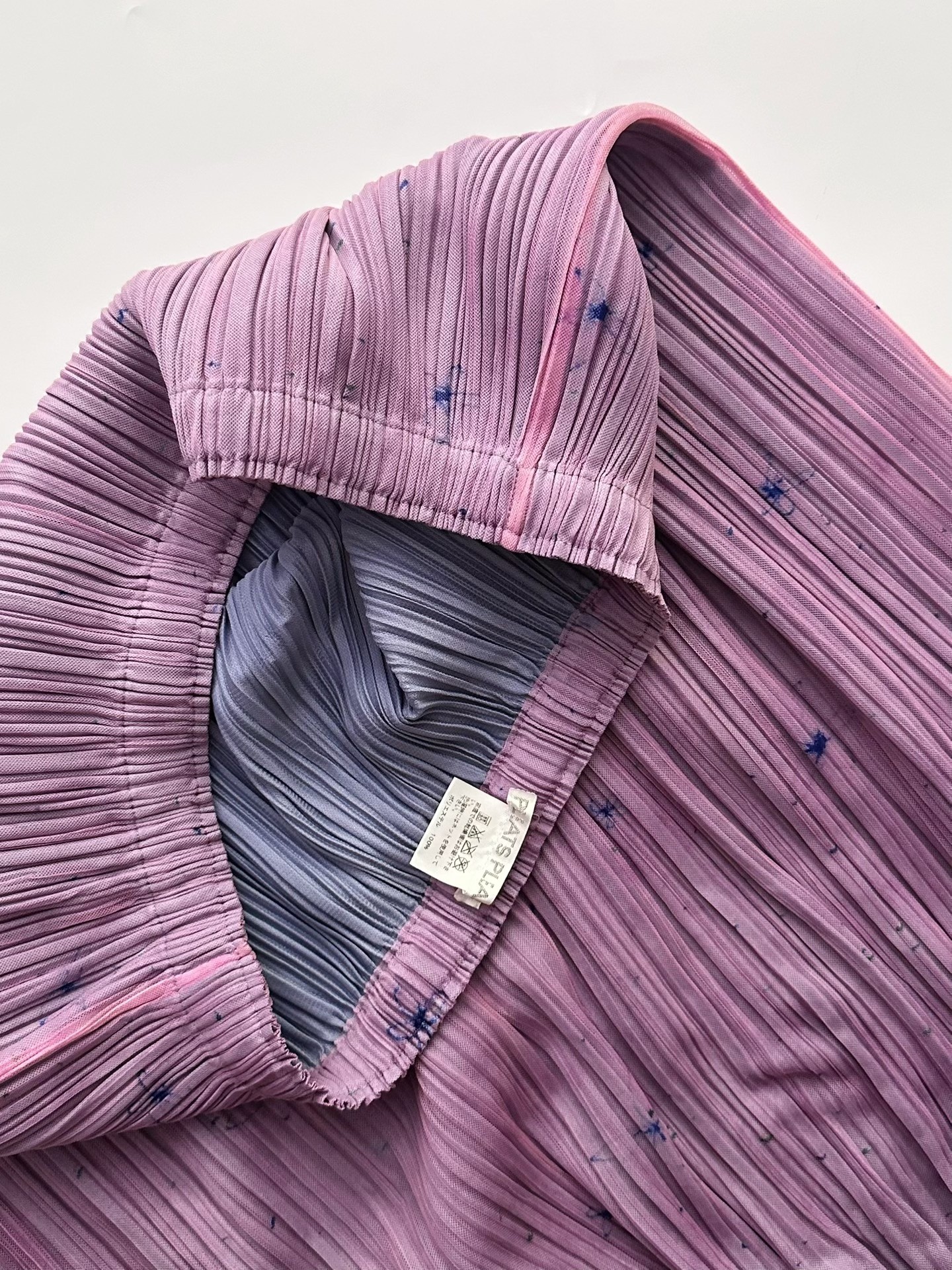 Issey Miyake Pleats Please Purple Pleated Skirt — label