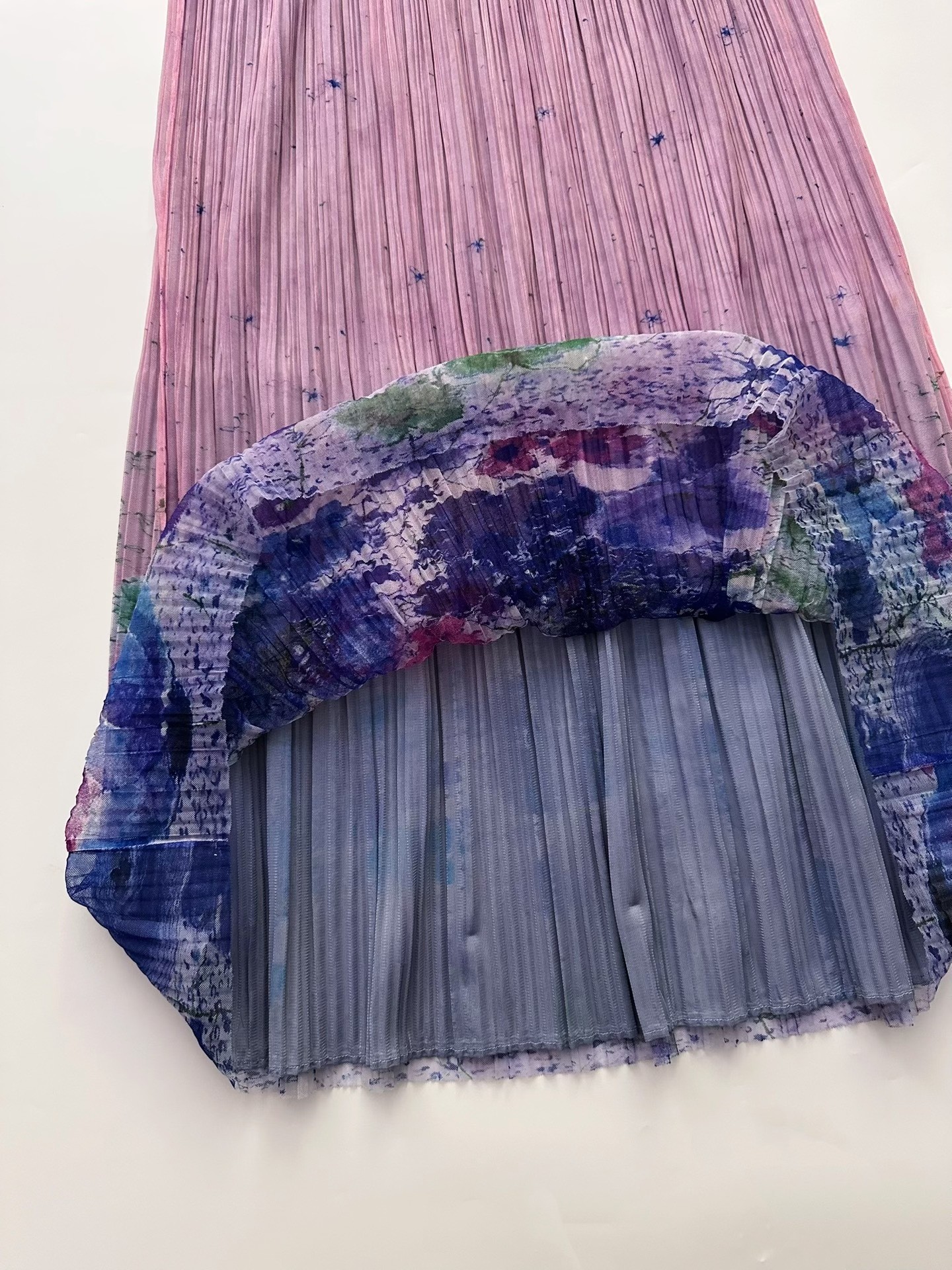 Issey Miyake Pleats Please Purple Pleated Skirt — back