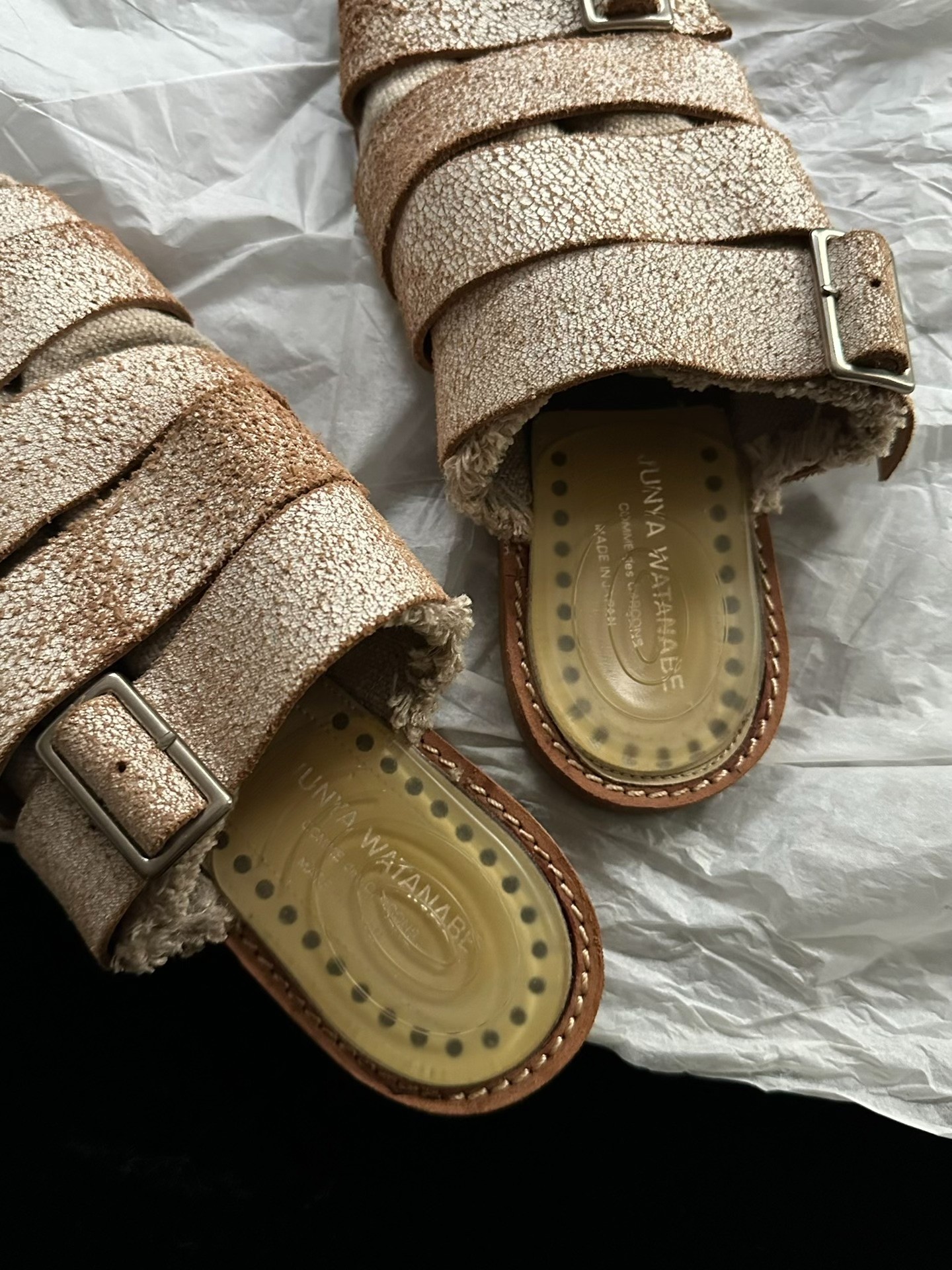 Junya Watanabe Distressed Slide Shoes — front