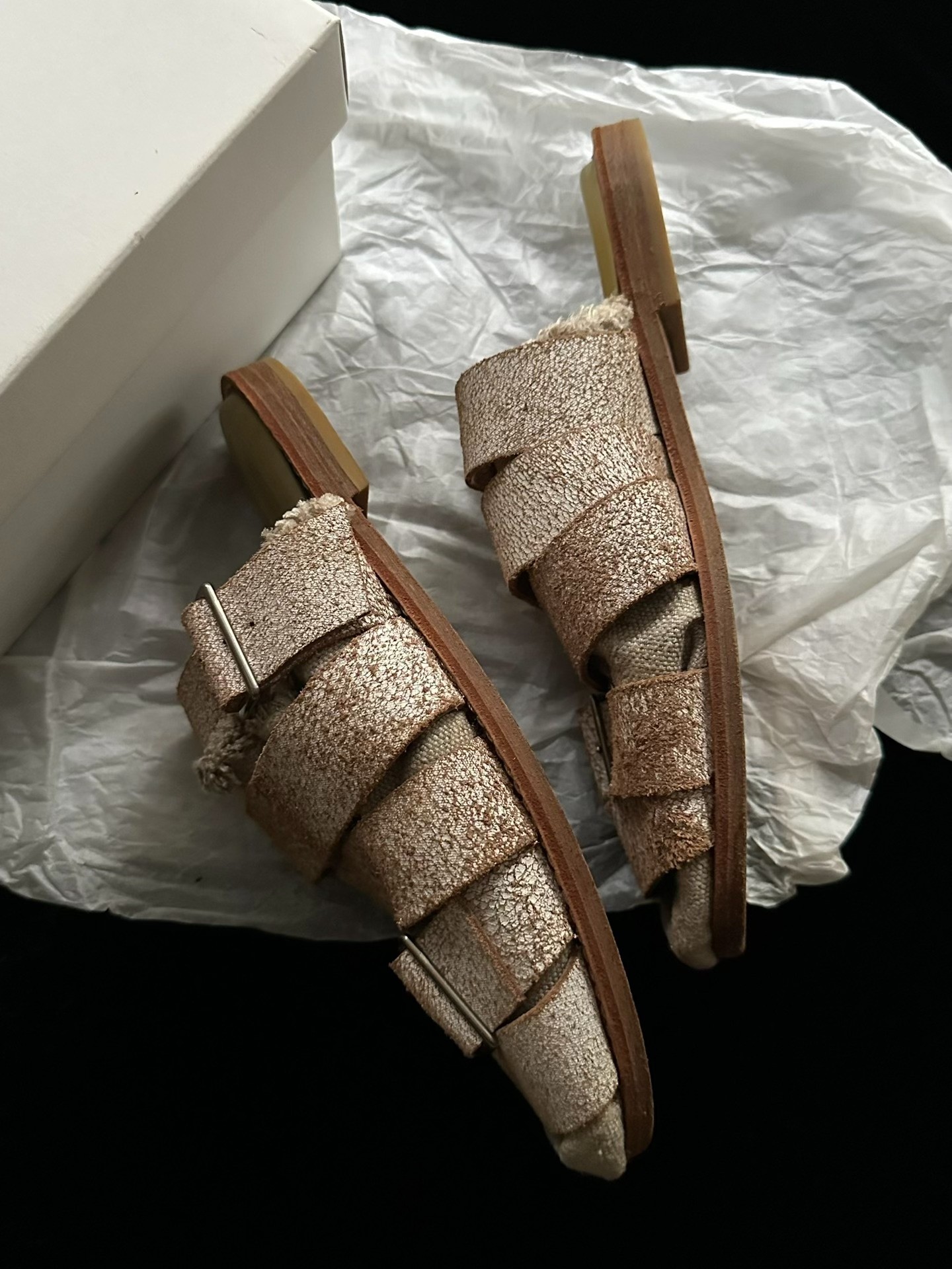 Junya Watanabe Distressed Slide Shoes — back