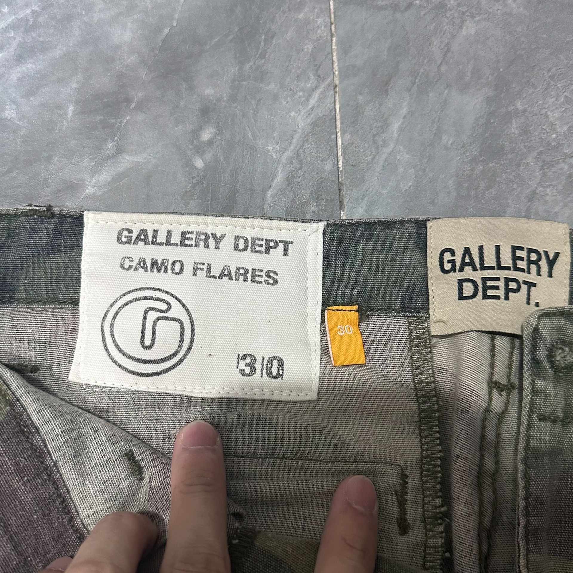 Gallery Dept Camo Flared Cargo Pants — back