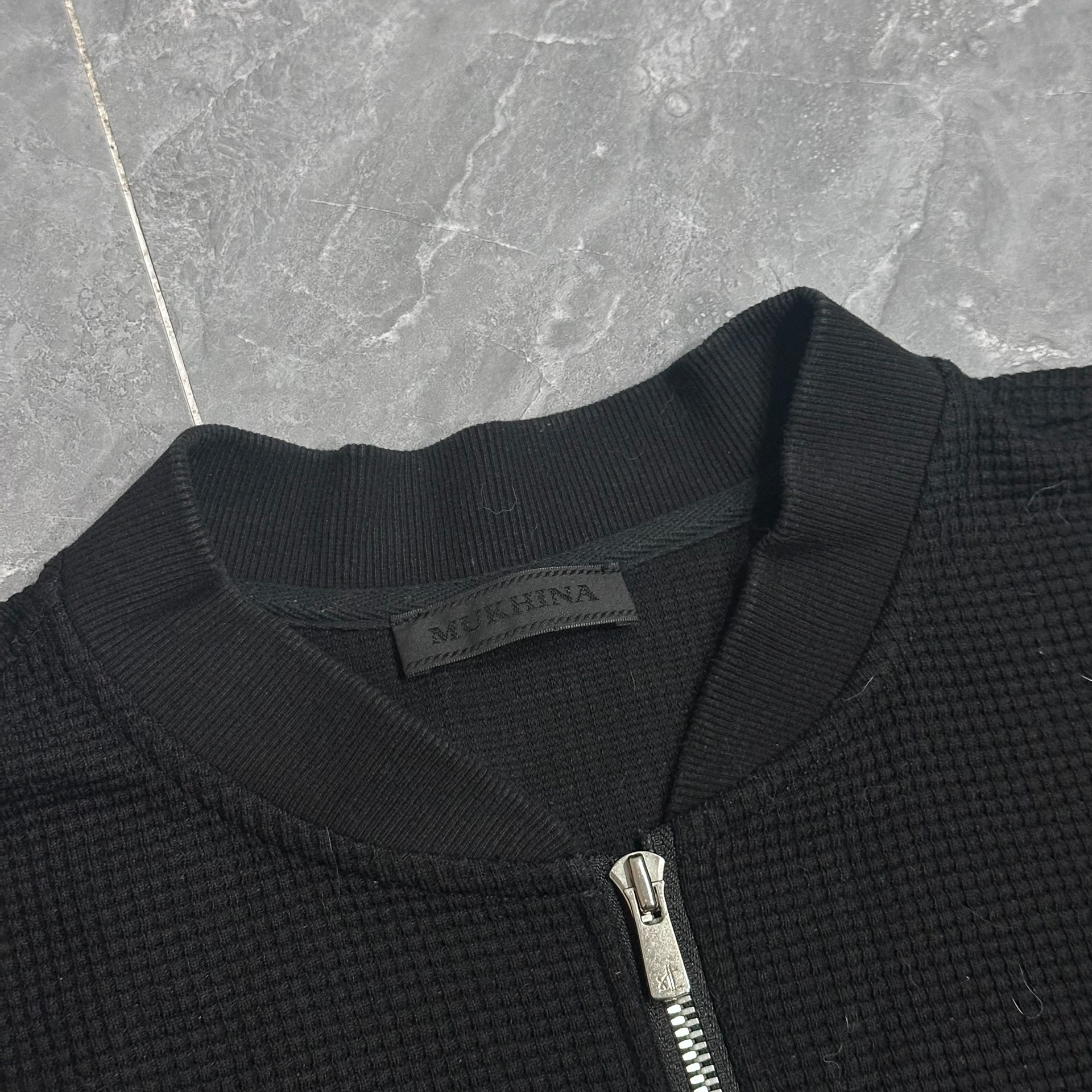 Mukhina Waffle Knit Half-Zip Henley Top — front