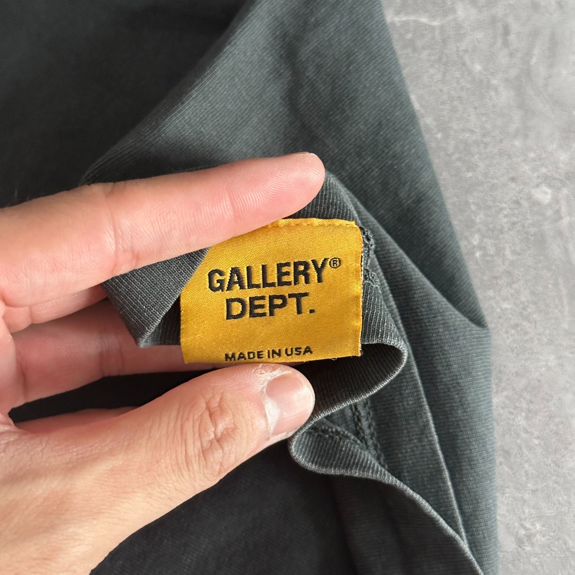 Gallery Dept Dark Gray Oversized T-Shirt — label